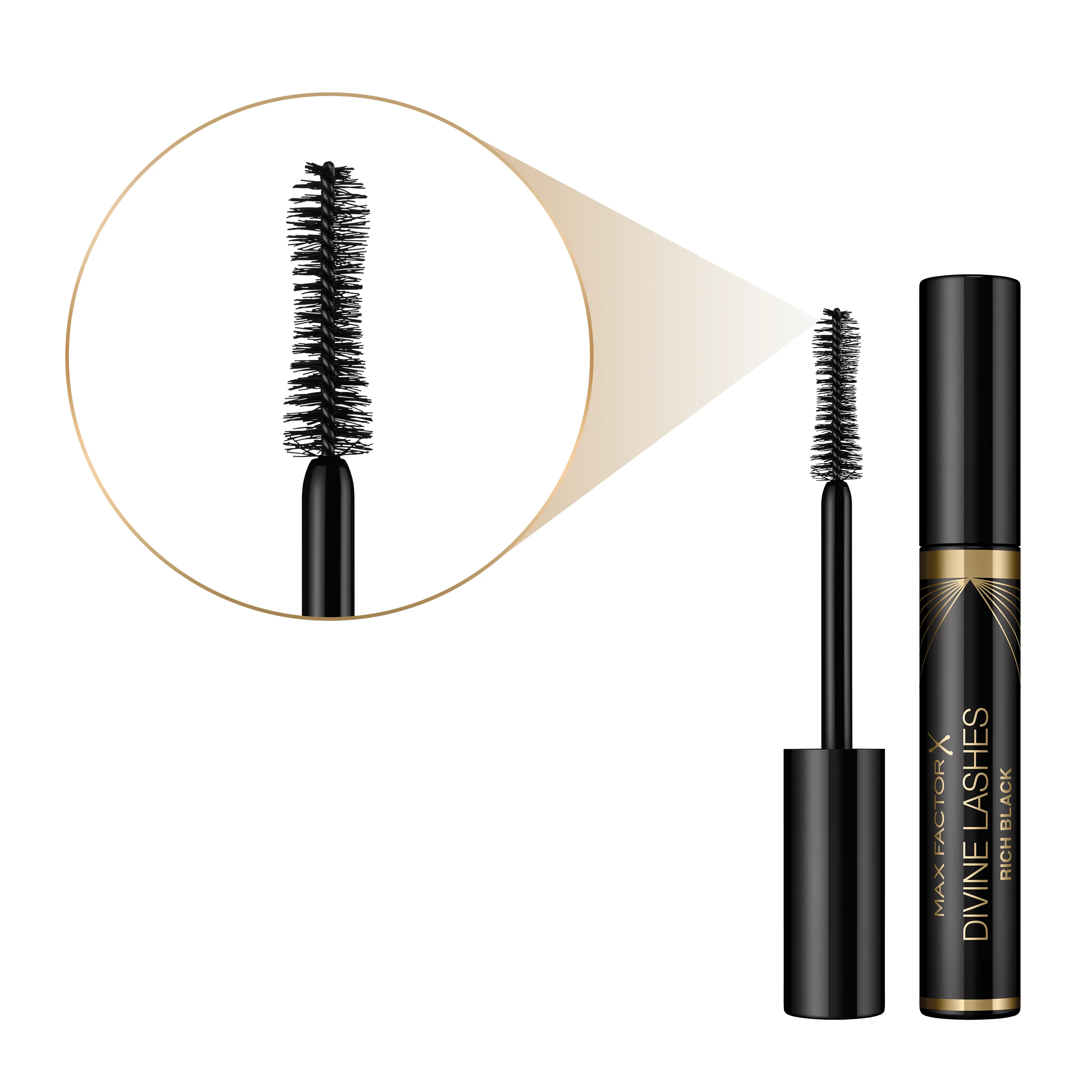 Max Factor Mascara Volumizzante Divine Lashes con Applicatore Ultra Morbido, 001 Black - Image 2