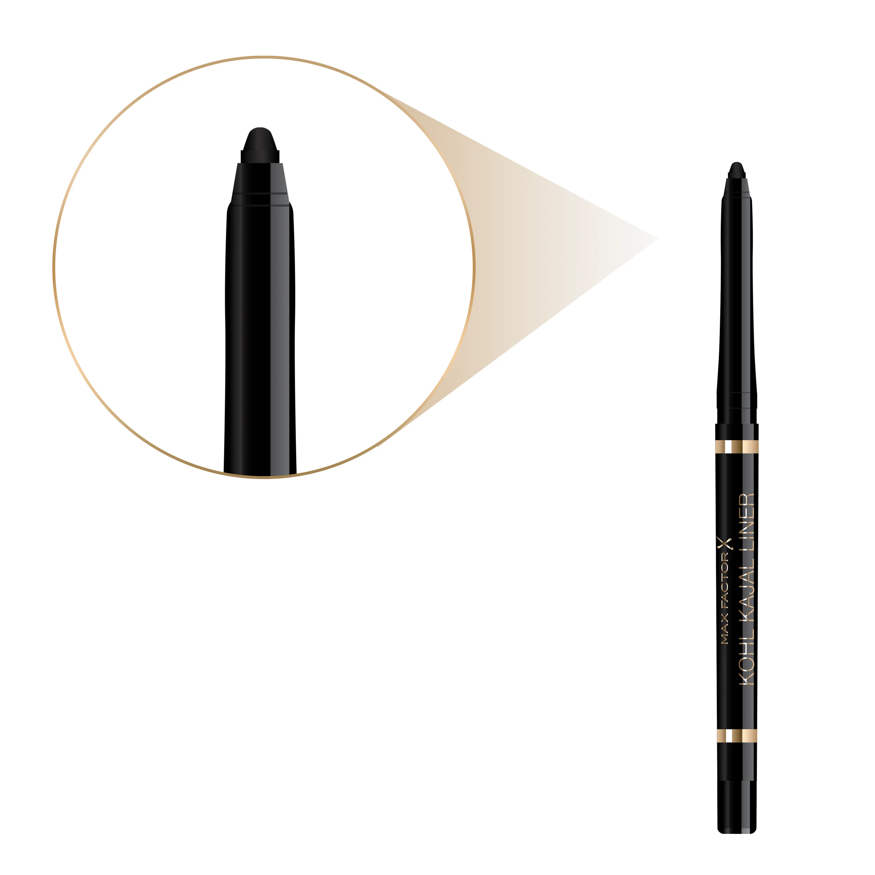 Max Factor - Matita Occhi Waterproof Masterpiece Kohl Kajal con Punta Automatica e Texture Ultra Morbida - 001 Black - 0,35 g - Image 6