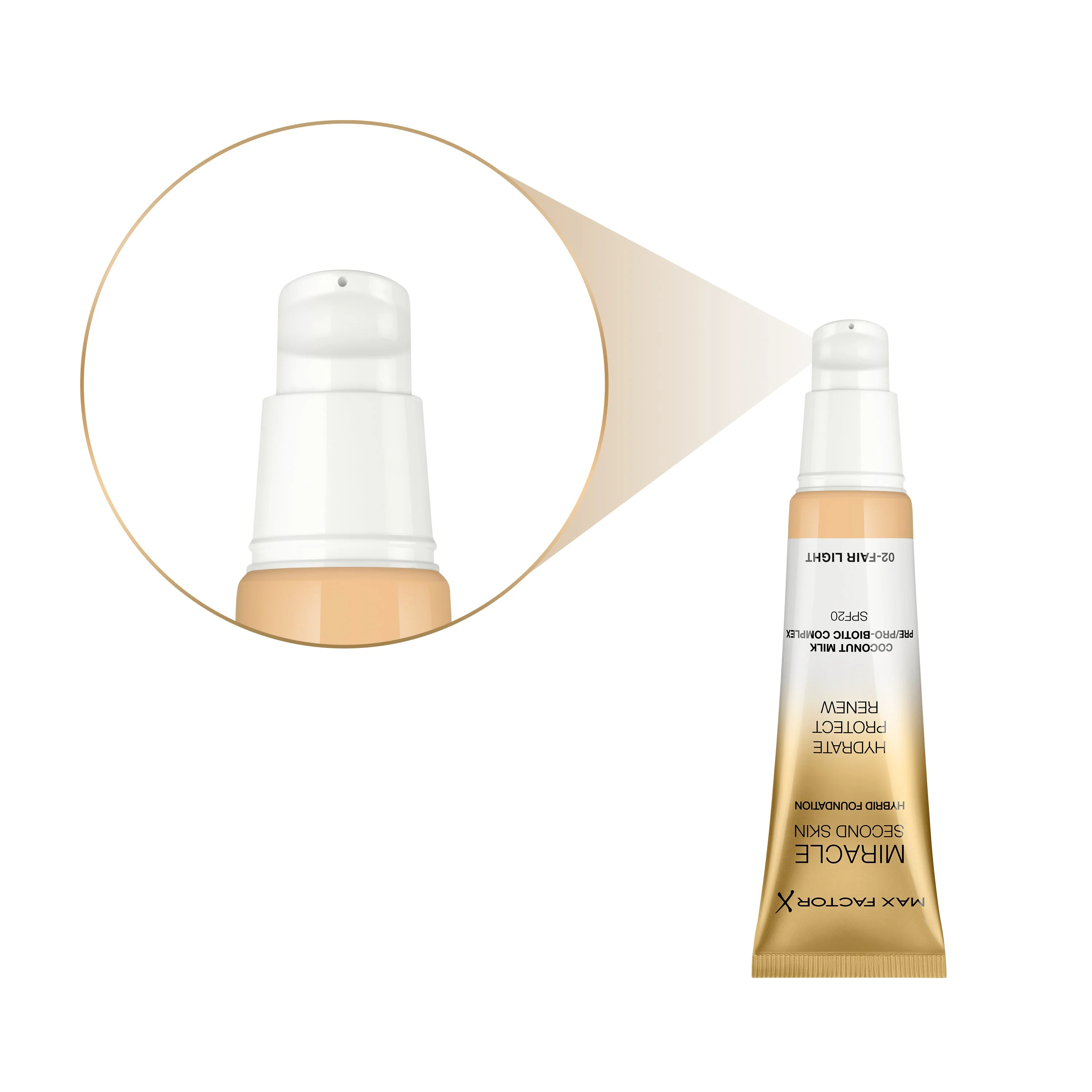 Max Factor Miracle Second Skin Fondotinta dal Finish Naturale, con Latte di Cocco Idratante e SPF 20, 02 Fair Light - Image 5