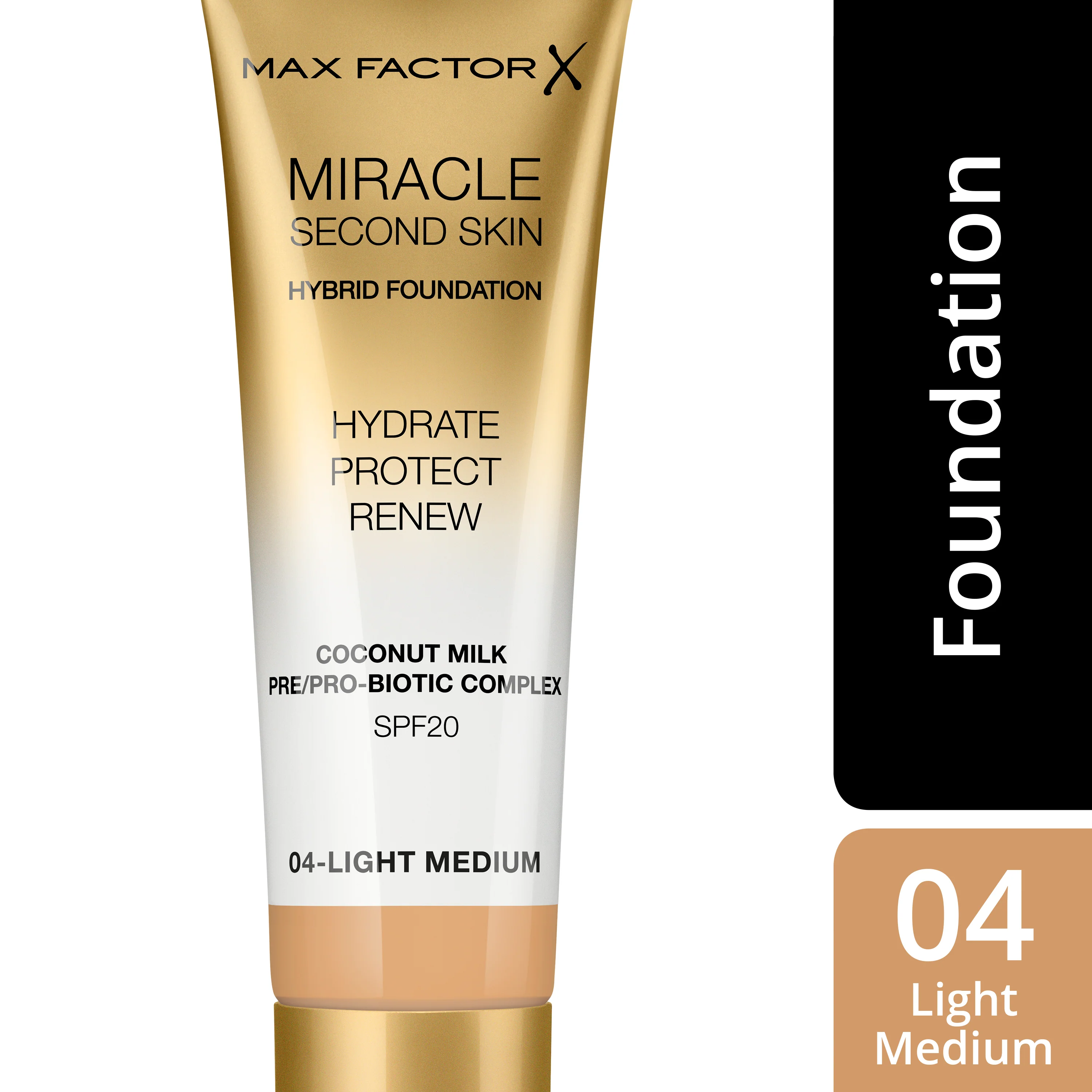 Max Factor Miracle Second Skin Fondotinta dal Finish Naturale, con Latte di Cocco Idratante e SPF 20, 04 Light Medium - Image 7