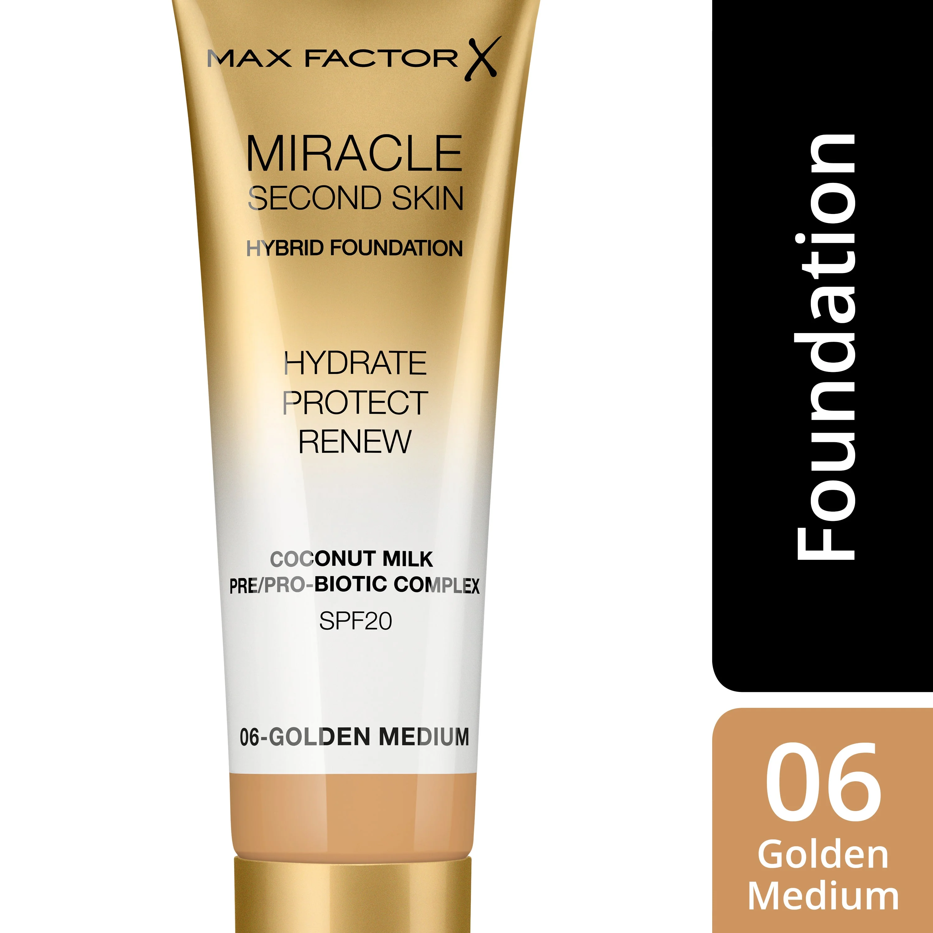 Max Factor Miracle Second Skin Fondotinta dal Finish Naturale, con Latte di Cocco Idratante e SPF 20, 06 Golden Medium - Image 7