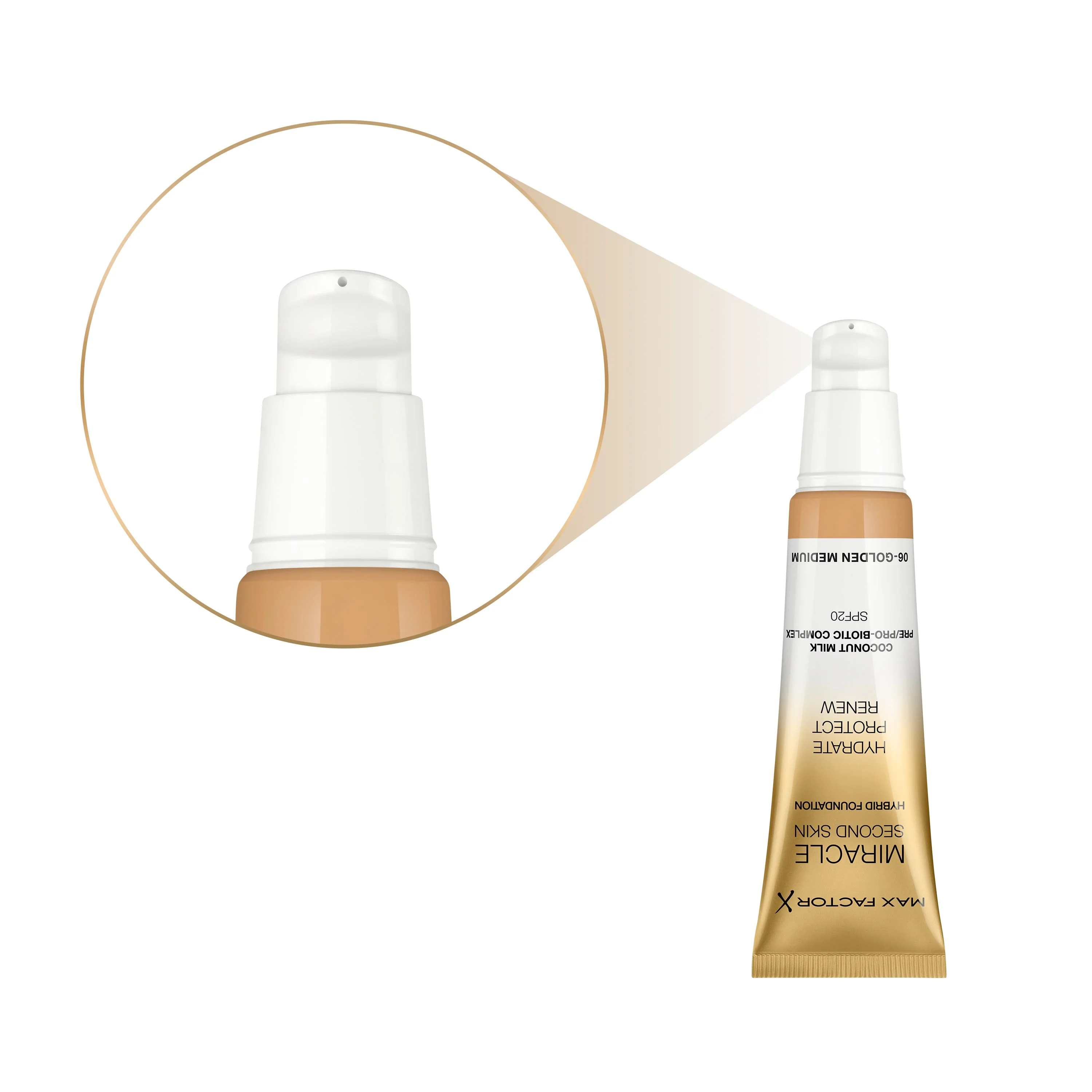 Max Factor Miracle Second Skin Fondotinta dal Finish Naturale, con Latte di Cocco Idratante e SPF 20, 06 Golden Medium - Image 8