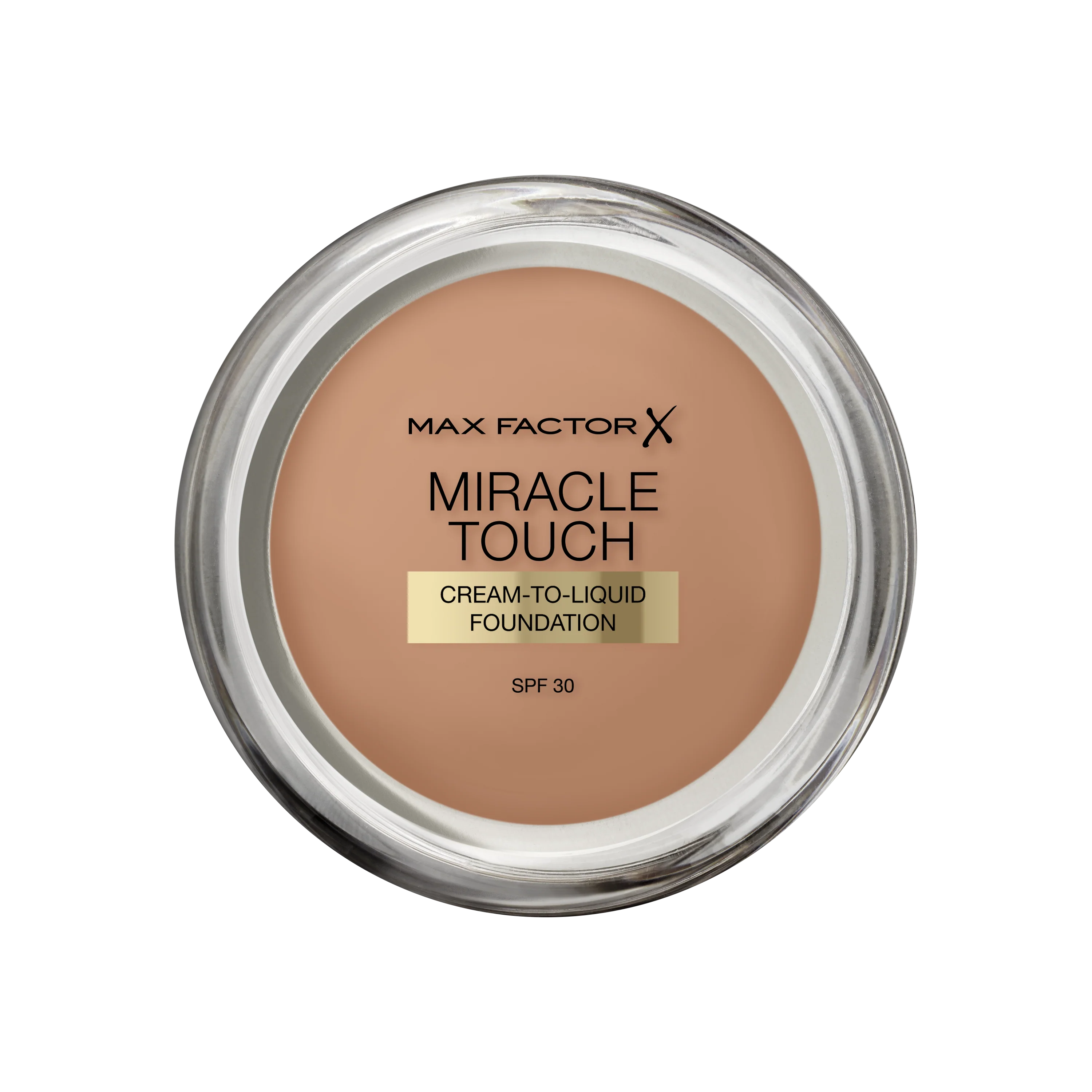 Max Factor Miracle Touch, Fondotinta Coprente con Acido Ialuronico, 085 Caramel, 12 ml