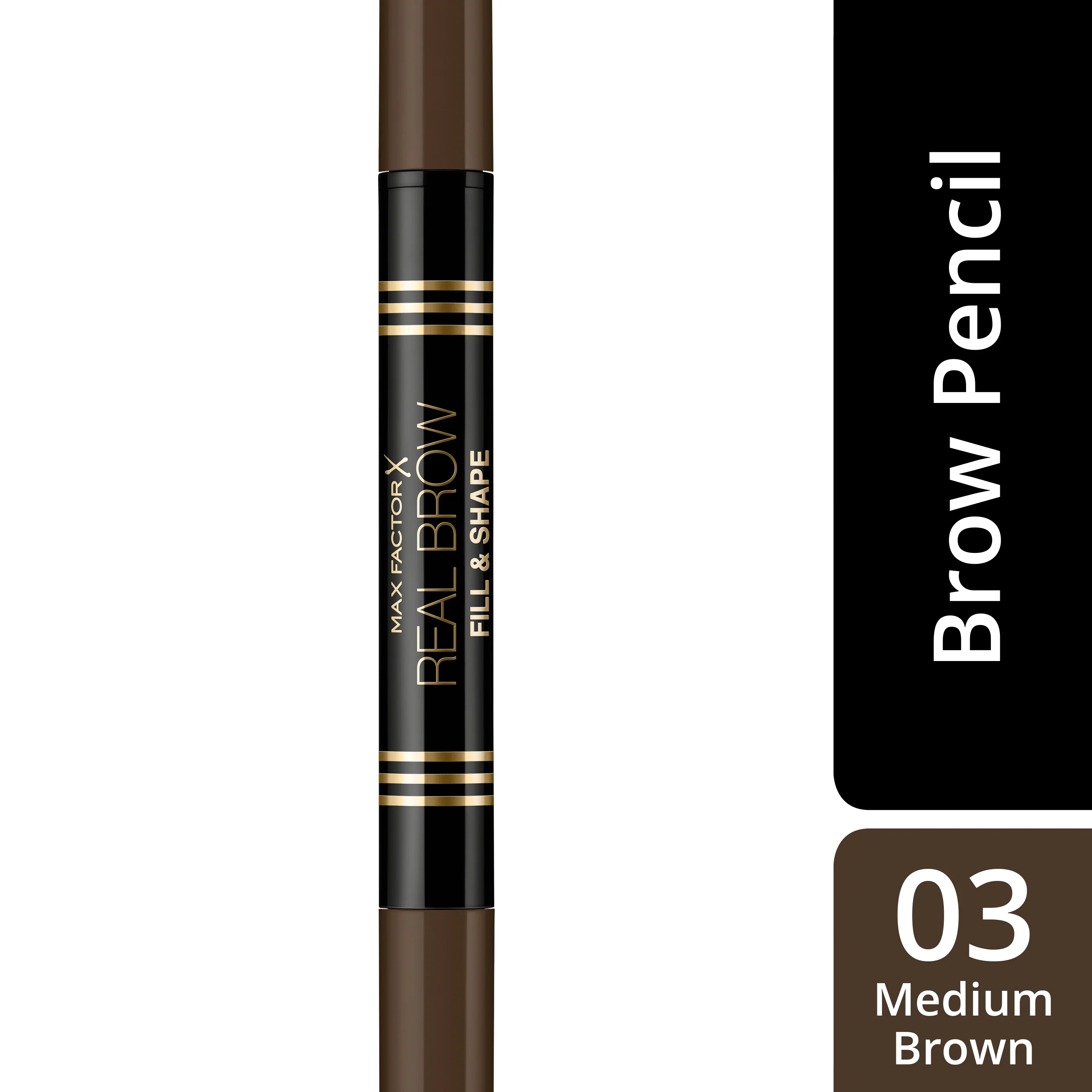 Max Factor Real Brow Fill & Shape Matita Sopracciglia, Doppio Applicatore Matita e Ombretto, 03 Medium Brown - Image 5