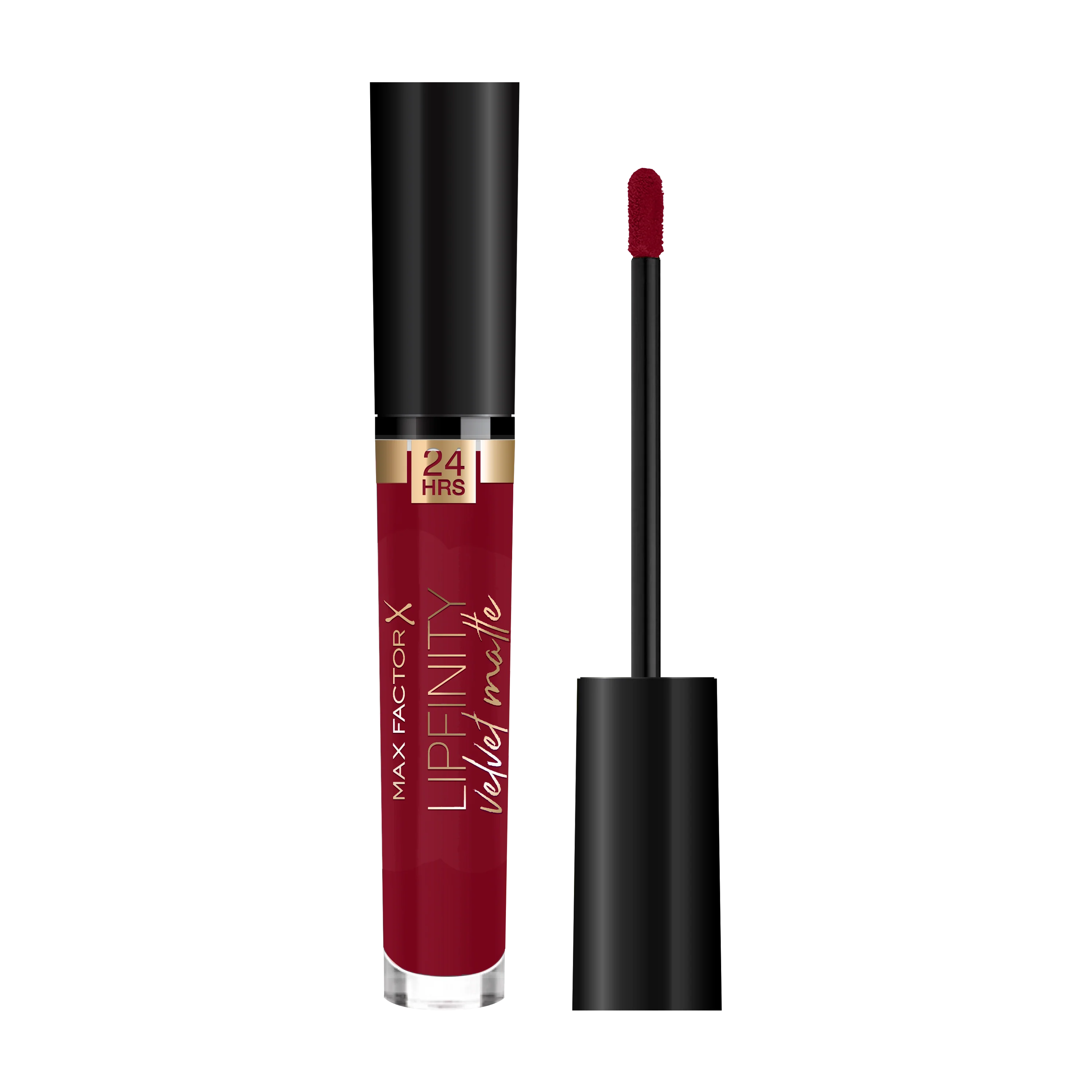 Max Factor Rossetto Matte Liquido Lipfinity Velvet Matte, Idratante, Waterproof e No Transfer, 90 Red Allure