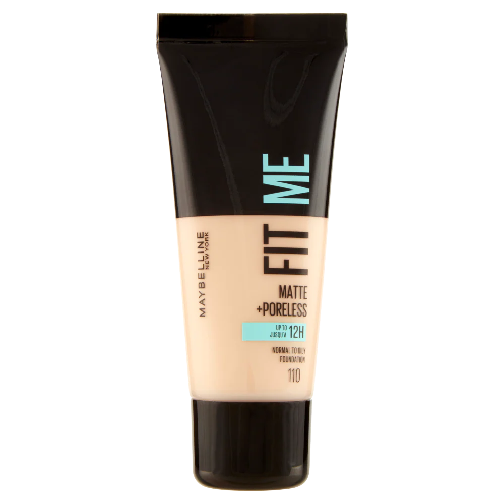 Maybelline New York Fondotinta Fit Me Matte&Poreless, Finish Opacizzante, 110 Porcelain 30 ml