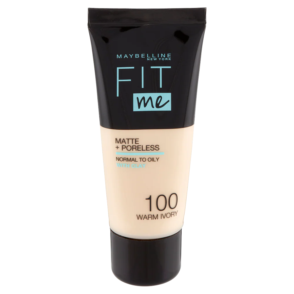 Maybelline New York Fondotinta Fit Me Matte&Poreless, Finish Opacizzante, 100 Warm Ivory - Image 2