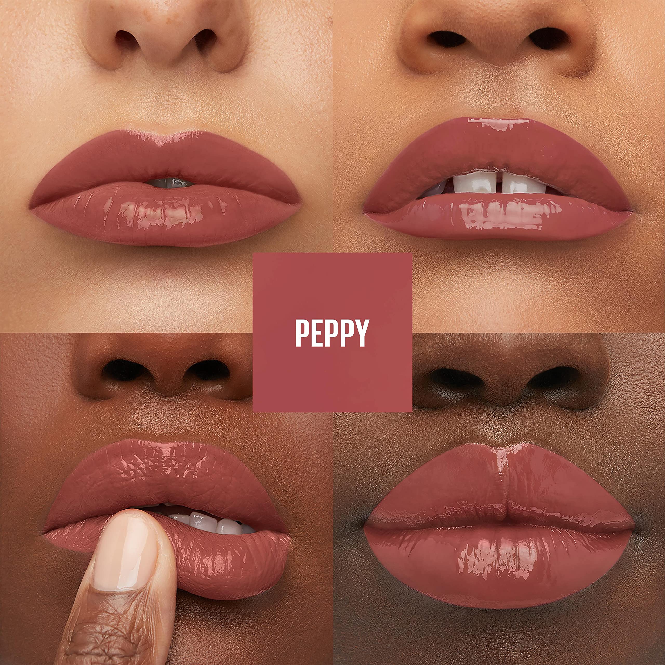 Maybelline New York Rossetto Liquido Super Stay Vinyl Ink Nude Shock, Effetto Vinilico e Labbra Brillanti Fino a 16H, Formula Vegana, 115 Peppy, 4,2 ml - Image 3