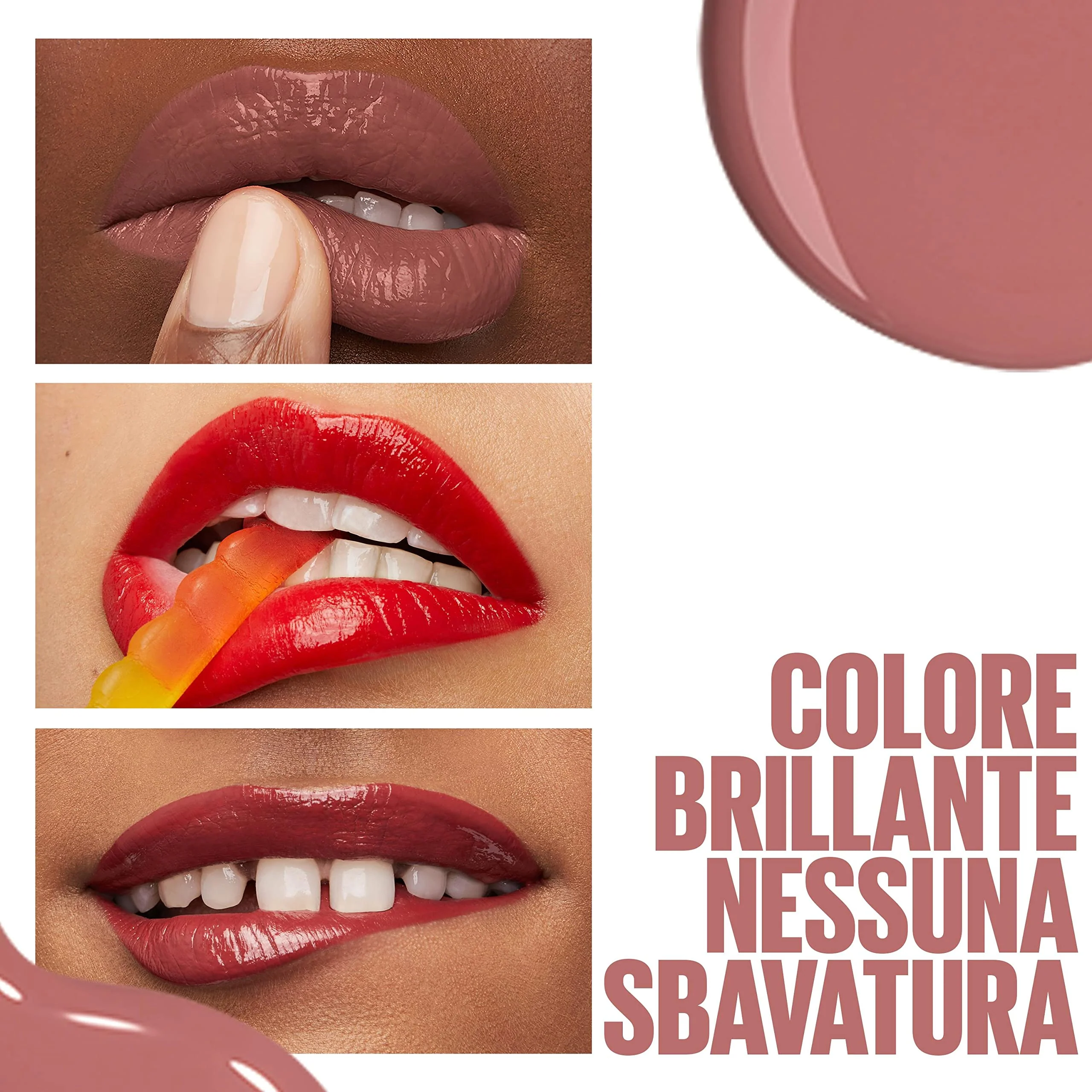 Maybelline New York Rossetto Liquido Super Stay Vinyl Ink Nude Shock, Effetto Vinilico e Labbra Brillanti Fino a 16H, Formula Vegana, 115 Peppy, 4,2 ml - Image 6