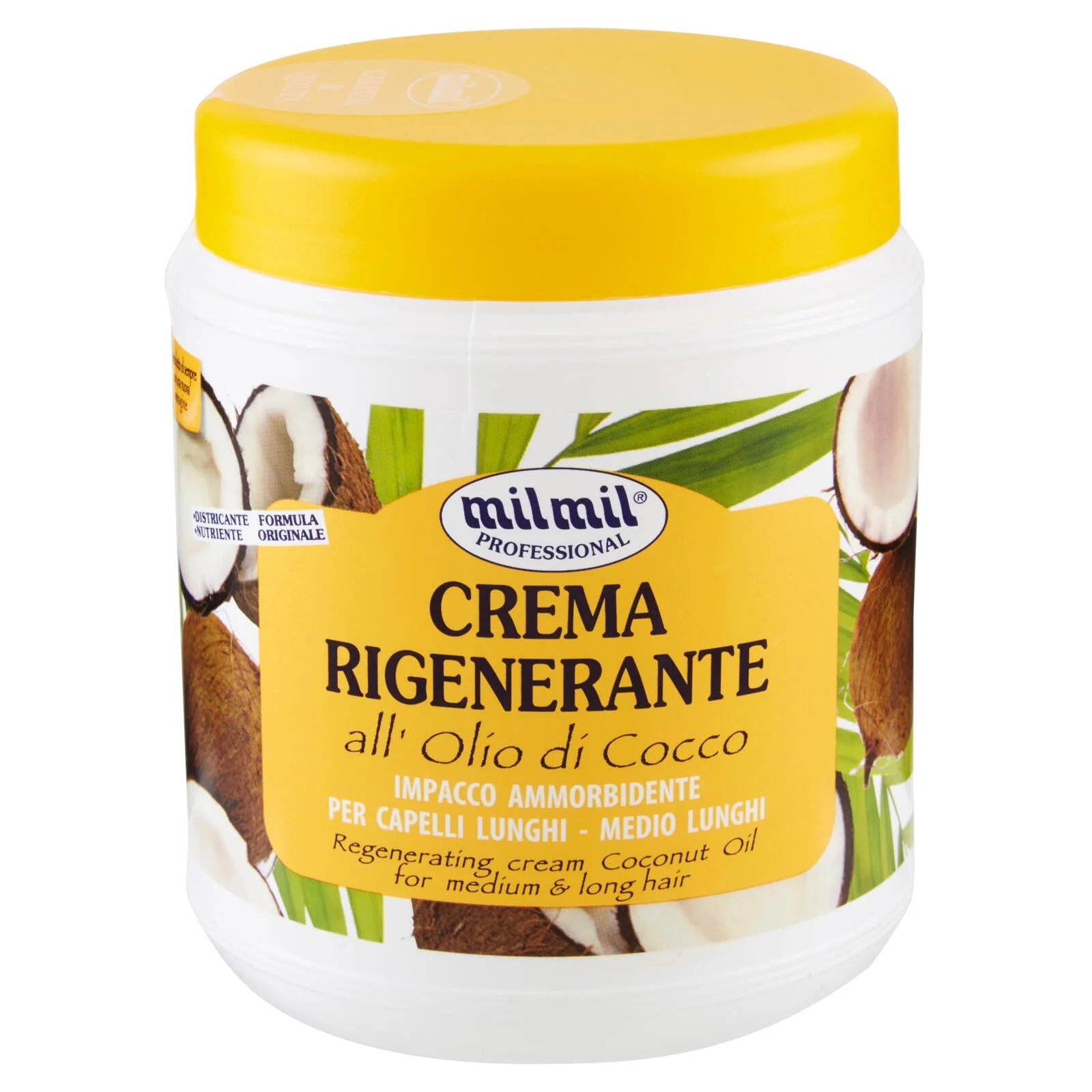 milmil Professional Crema Rigenerante all'Olio di Cocco per Capelli Lunghi - Medio Lunghi 1000 ml - Image 2