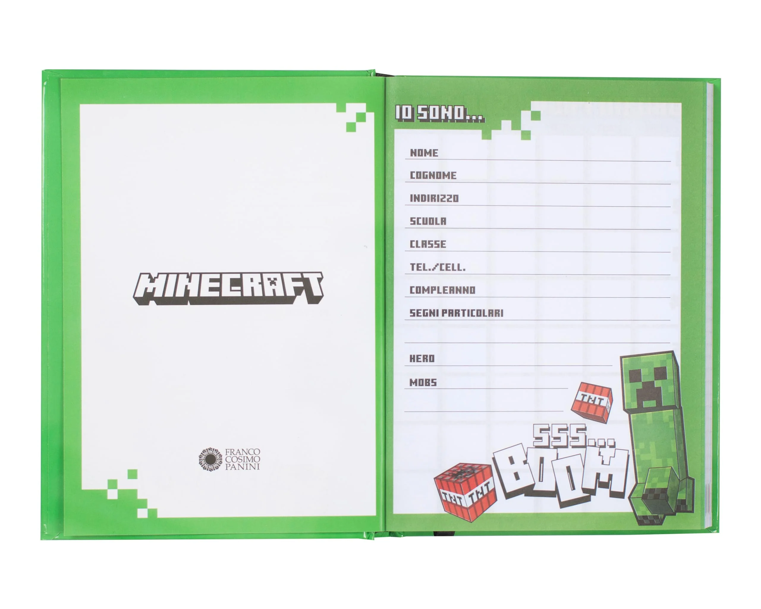 MINECRAFT - Diario Scuola, Agenda Giornaliera 12 Mesi, Copertina Imbottita, 320 Pagine, Verde Pixel - Image 2