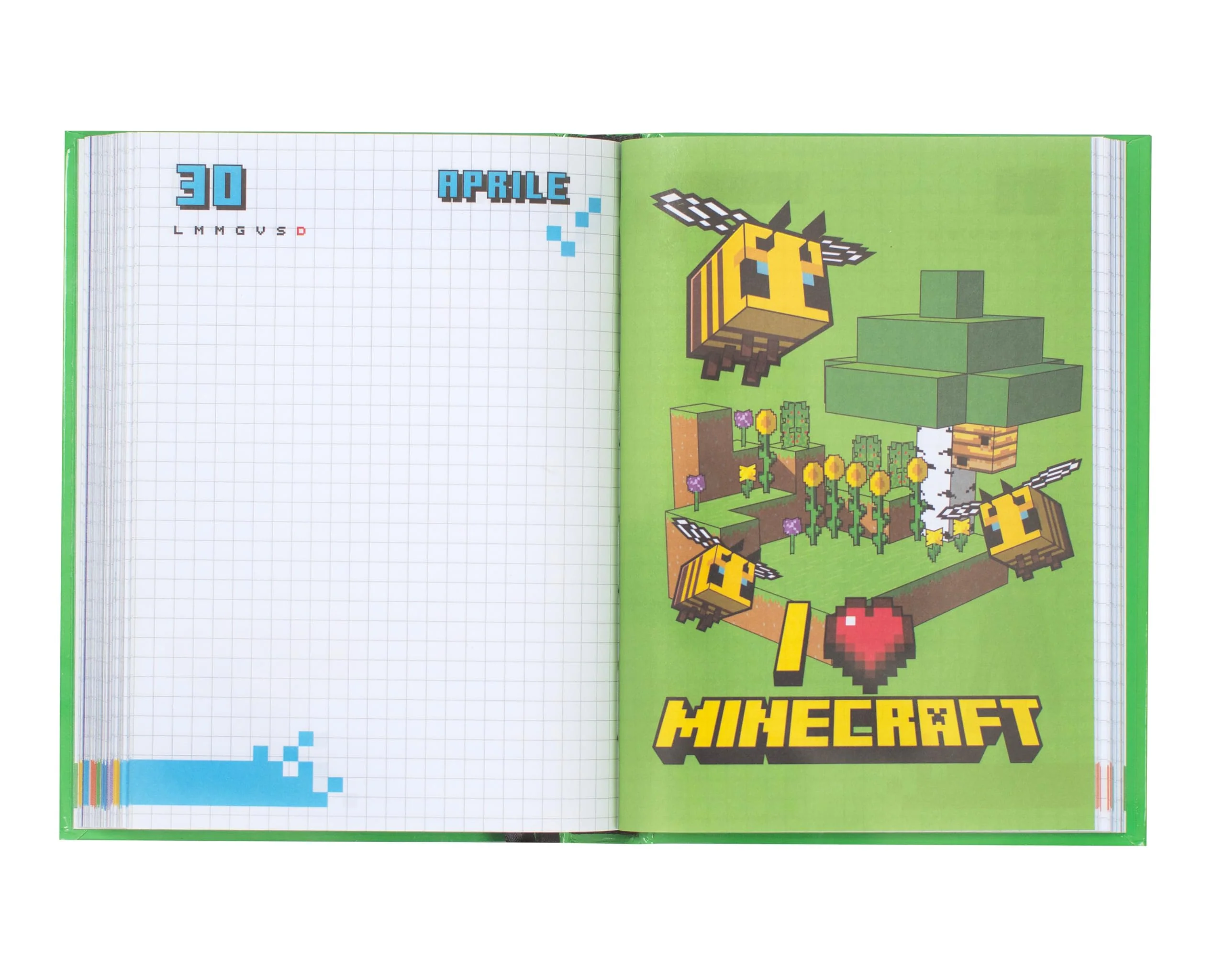 MINECRAFT - Diario Scuola, Agenda Giornaliera 12 Mesi, Copertina Imbottita, 320 Pagine, Verde Pixel - Image 4