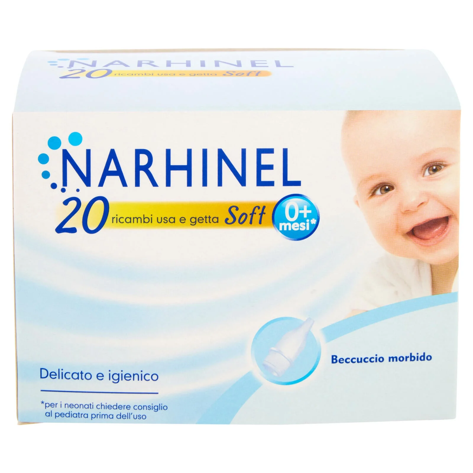 Narhinel ricambi usa e getta soft aspiratore nasale deterge naso bambino e rimuove muco 20 pz - Image 2
