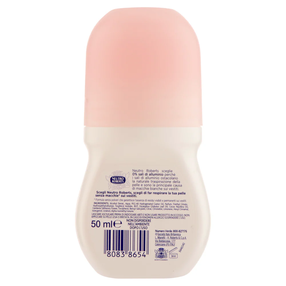 Neutro Roberts - Deodorante Roll-On Fresco Zero% Sali con Monoï e Fresia - 50 ml - Image 2