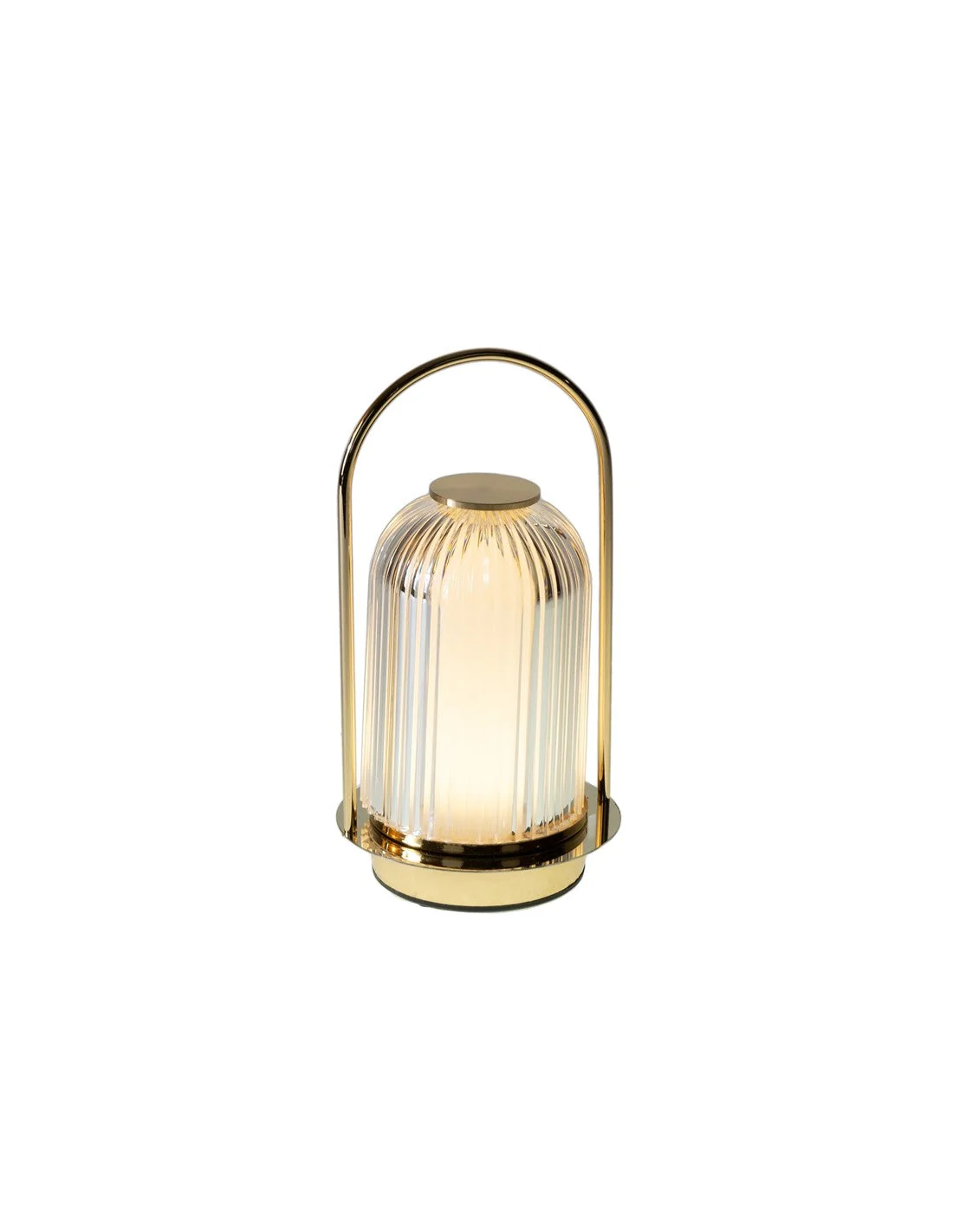 New Bi Srl - Lanterna Ricaricabile Metallo/PVC Oro 11x23cm - 139915