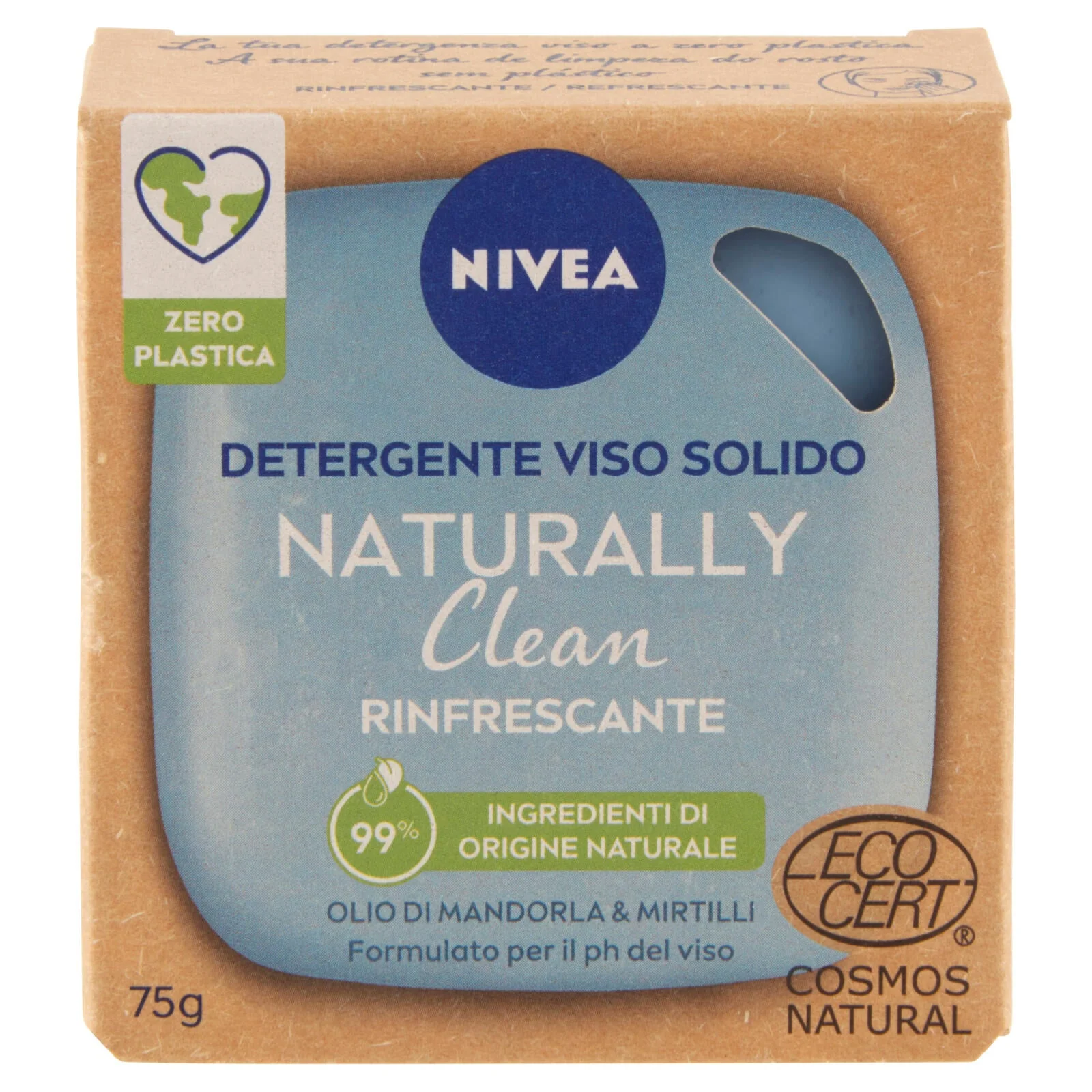 Nivea Naturally Clean Detergente Viso Solido Rinfrescante 75 g - Image 2