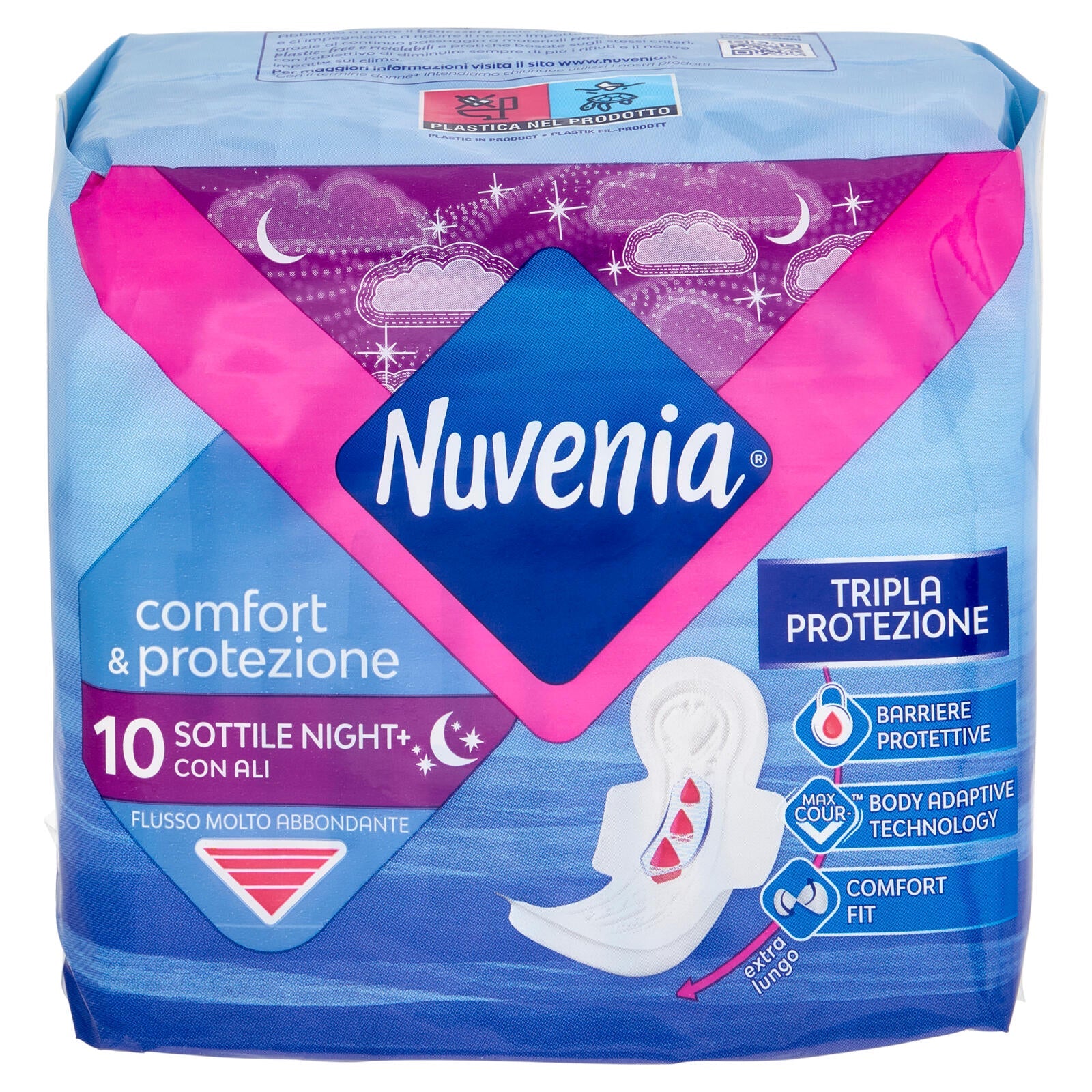 Nuvenia comfort & protezione Sottile Night+ con Ali 10 pz - Image 2