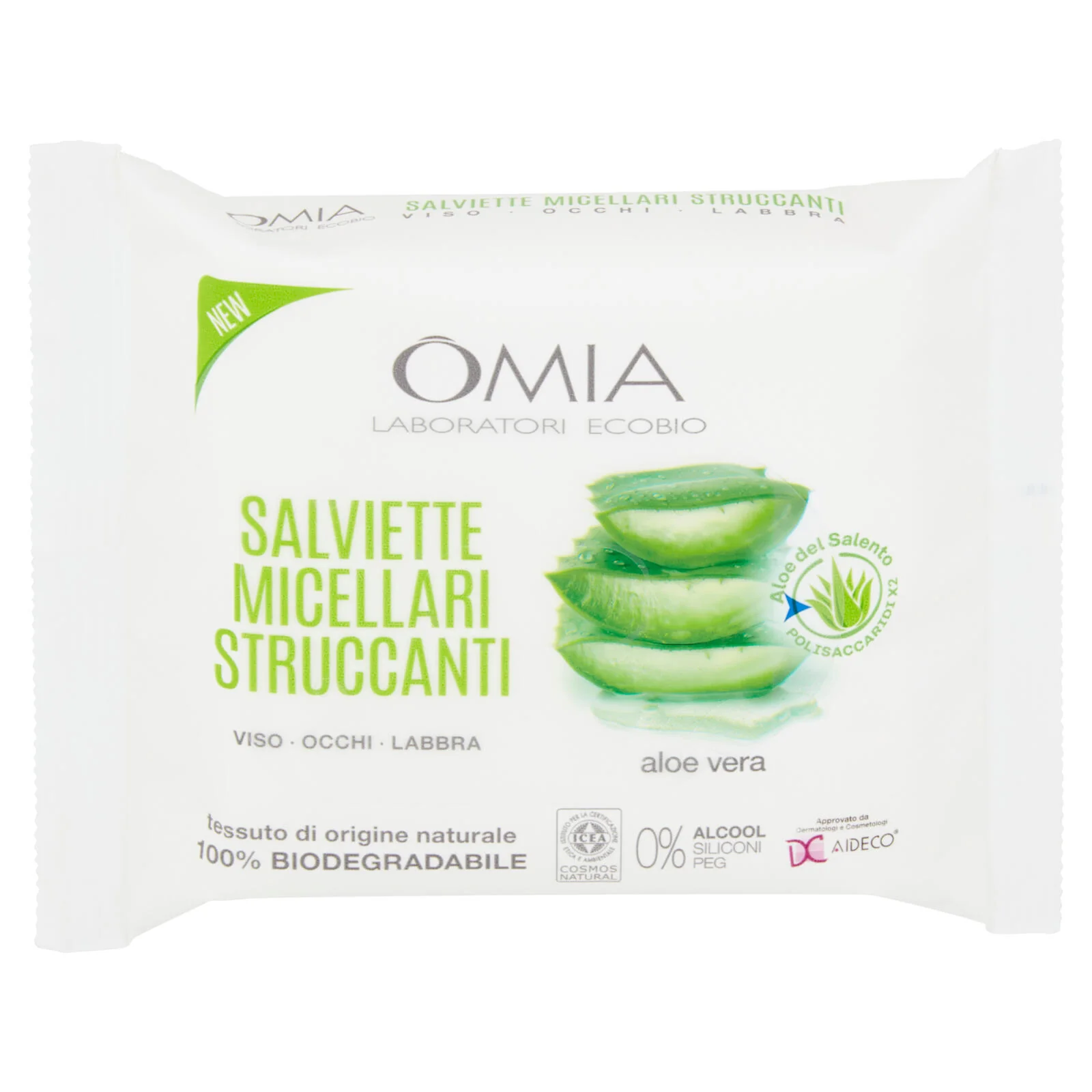 Omia Laboratori Ecobio Salviette Micellari Struccanti aloe vera 20 pz - Image 2