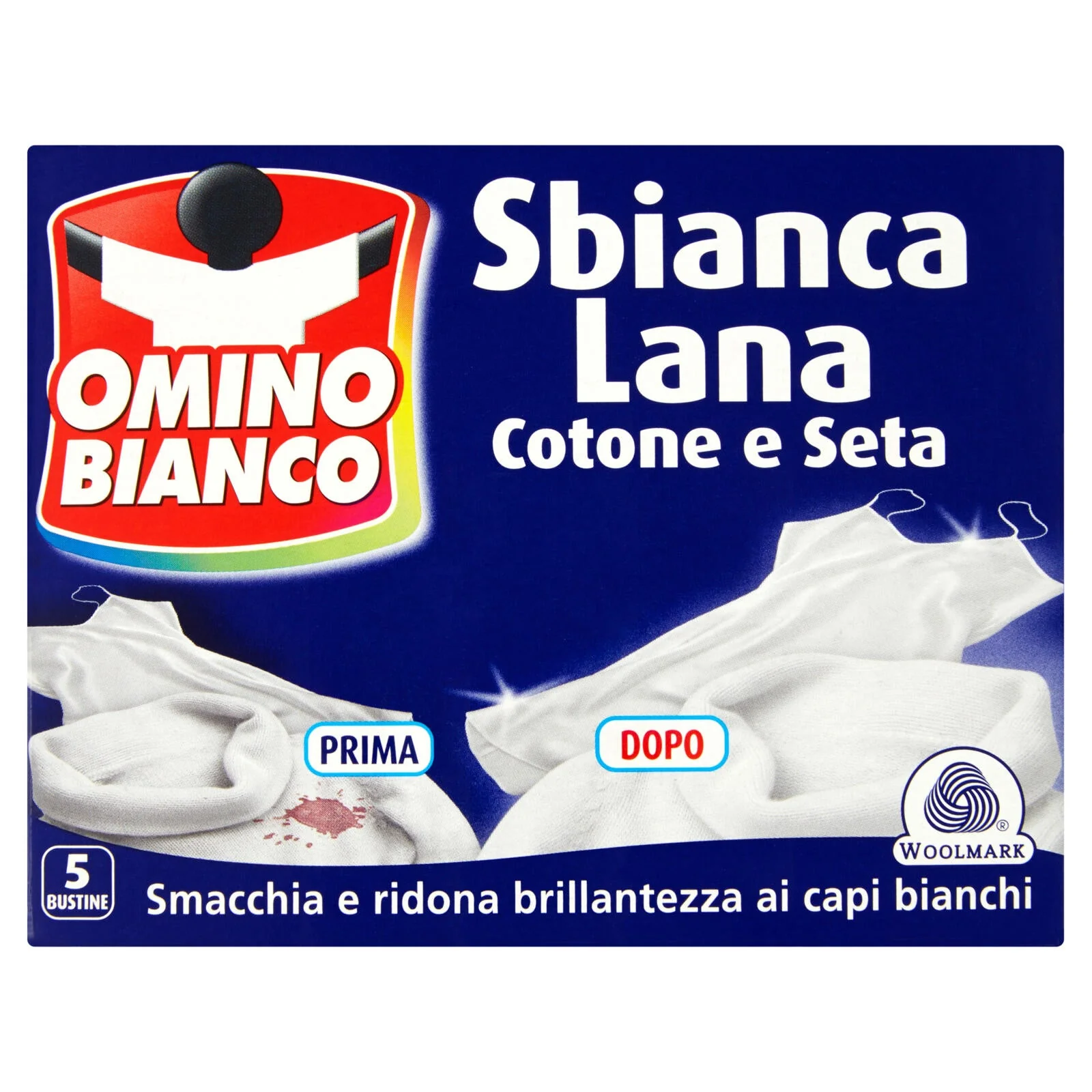 Omino Bianco Sbianca Lana Cotone e Seta 5 x 20 g