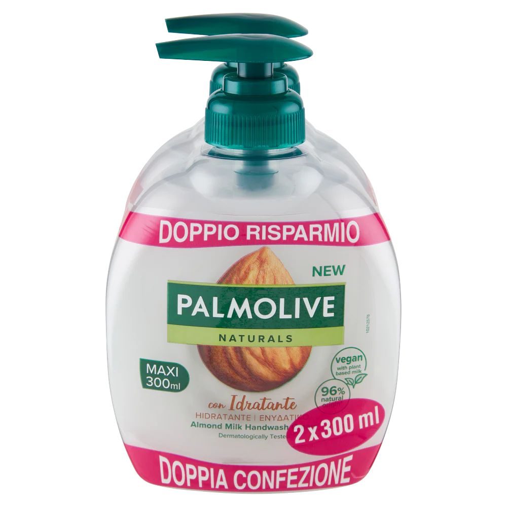Palmolive sapone liquido mani Naturals latte e mandorla 2x300 ml - Image 2
