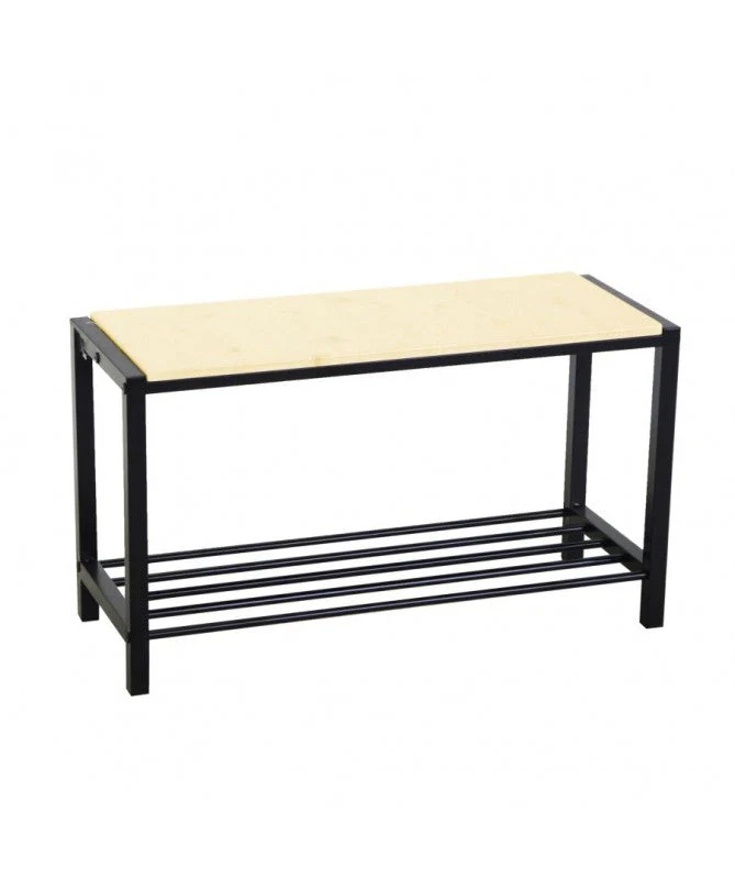 PANCA METALLO NERO CON RIPIANO 76X29XH4 CM