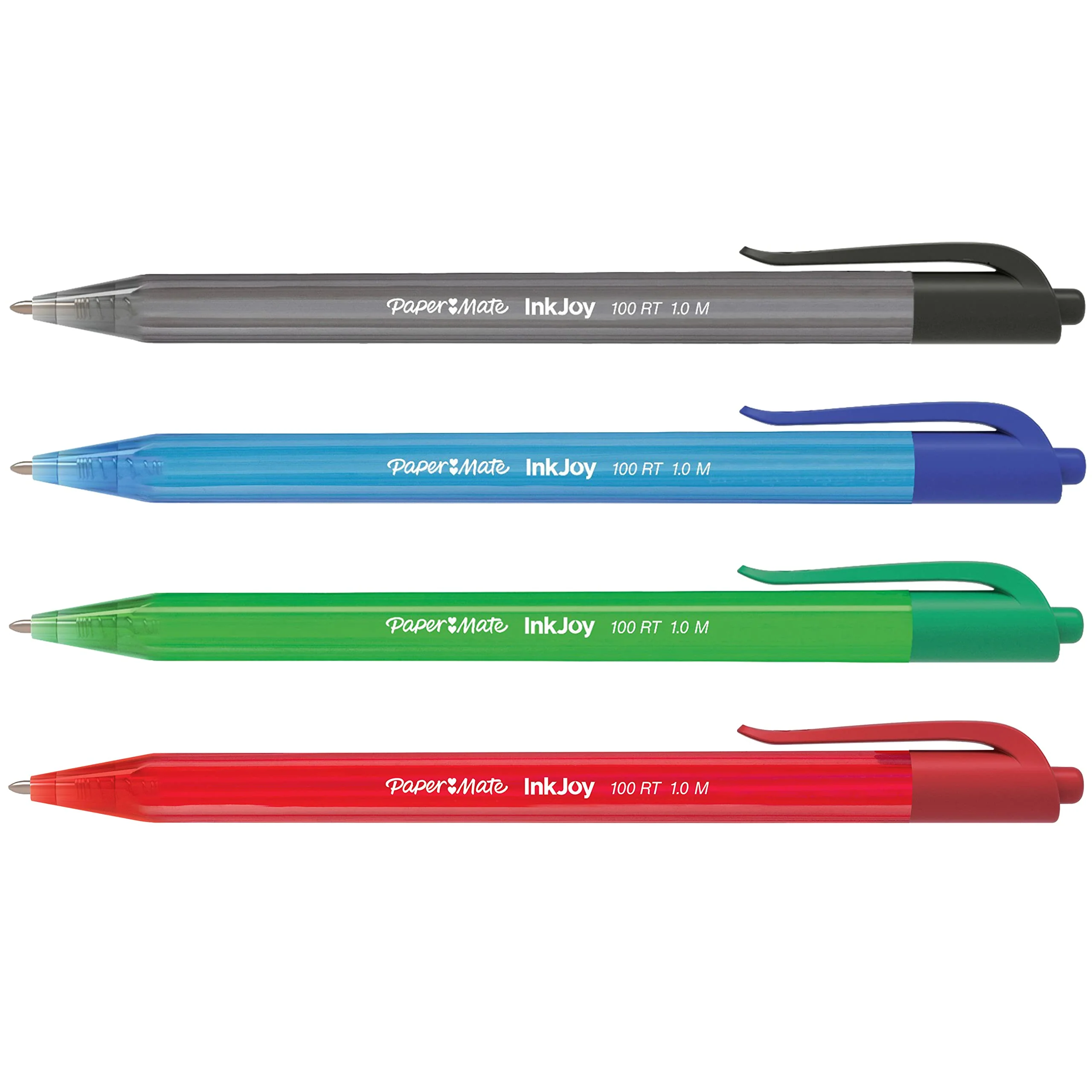Papermate InkJoy 100 Penna a Sfera a Scatto, Punta Media da 1.0 mm, Confezione da 10, Colori Assortiti - Image 3