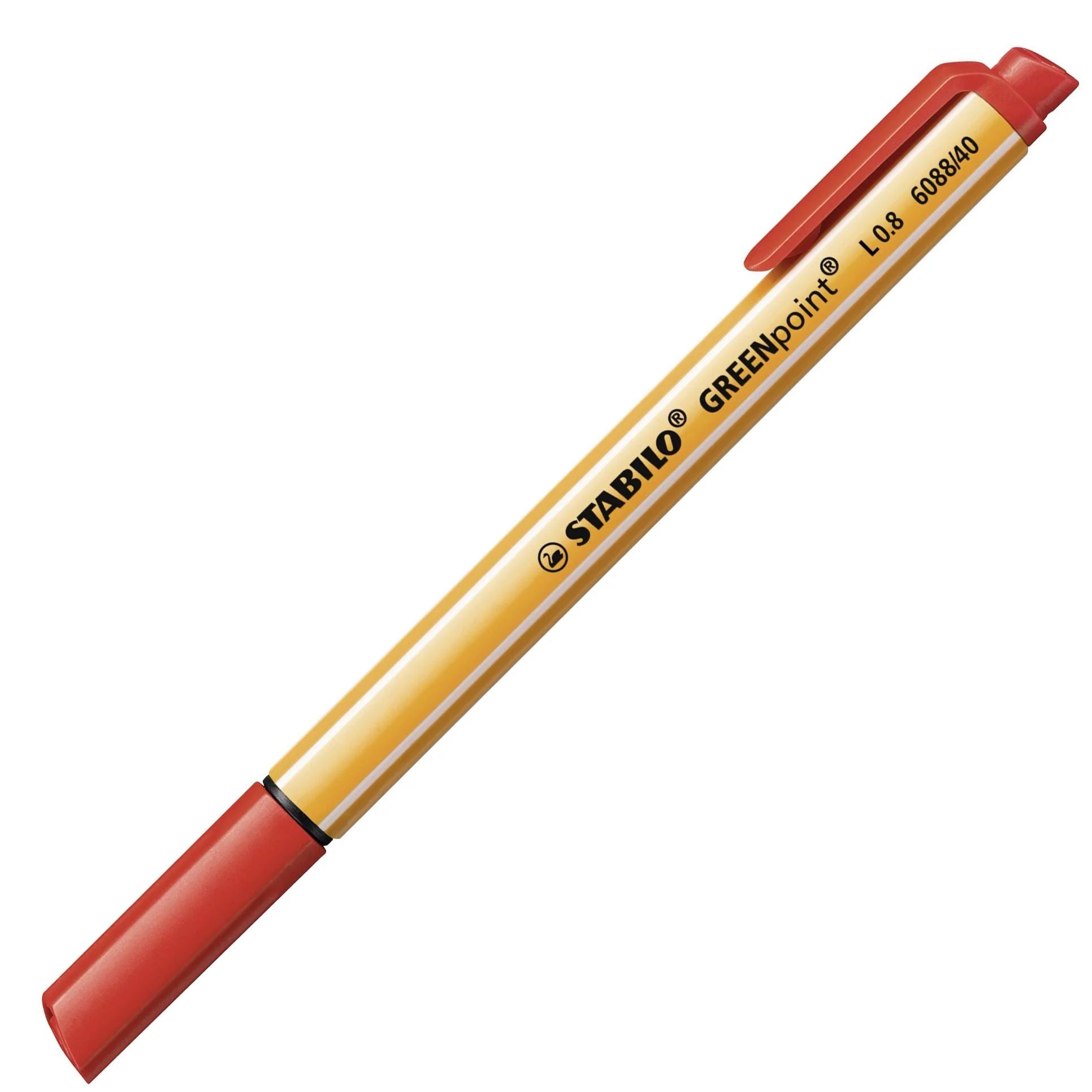 Penna Ecosostenibile con punta in fibra - STABILO GREENpoint - CO2 neutral - Rosso - Image 6