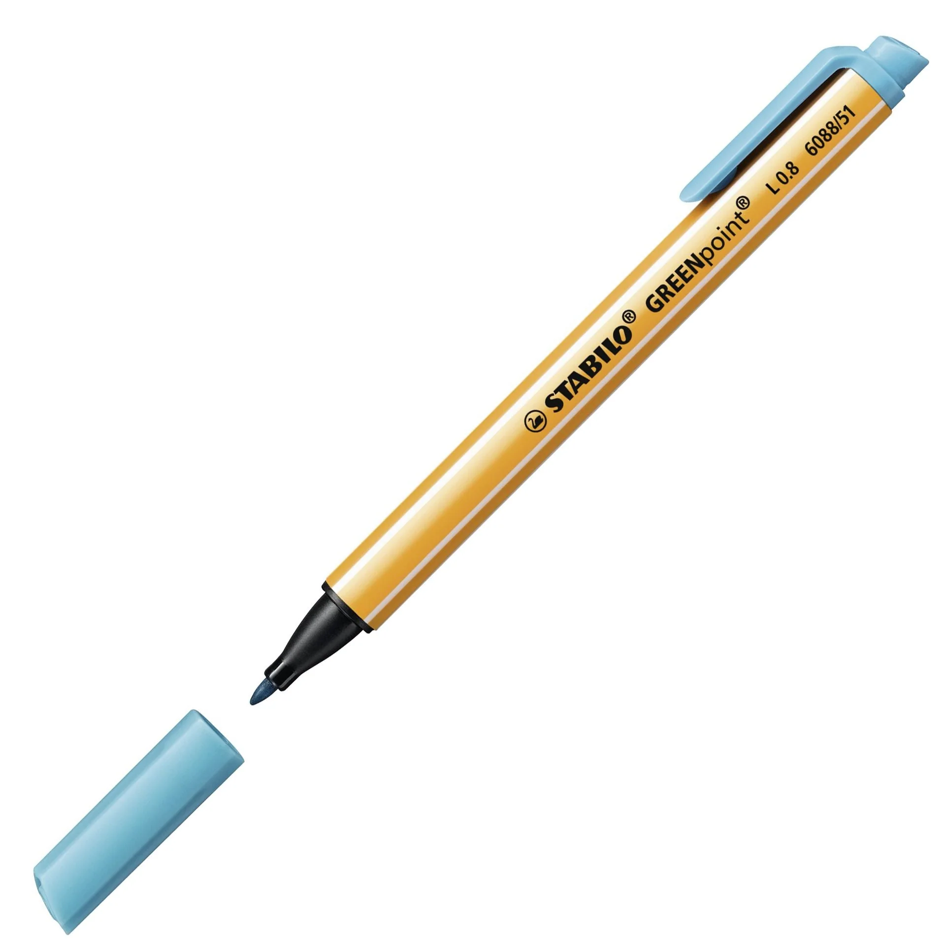 Penna Ecosostenibile con punta in fibra - STABILO GREENpoint - CO2 neutral - Turchese - Image 6