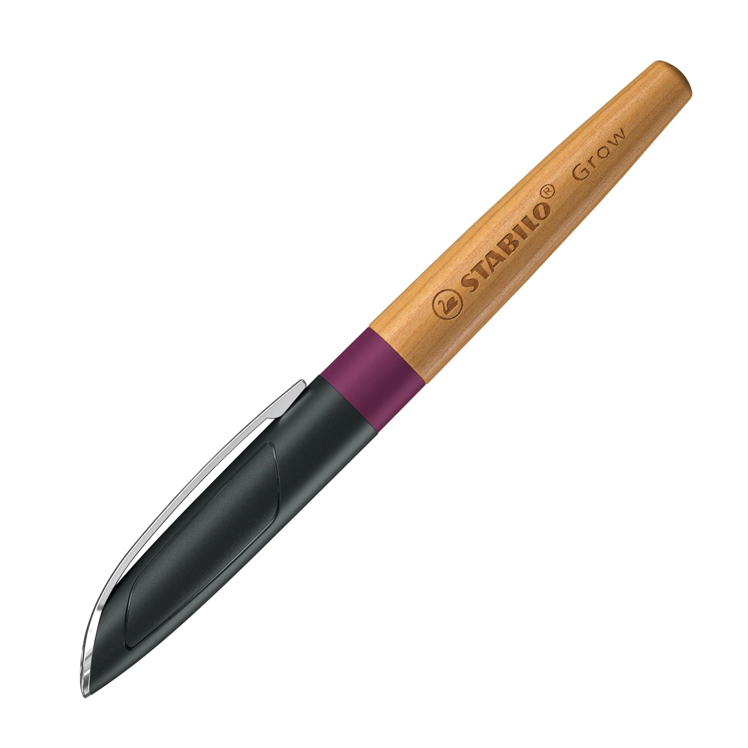 Penna Stilografica Ecosostenibile - CO2 neutral - STABILO Grow in Rosso Prugna/Ciliegio - Cartuccia inclusa