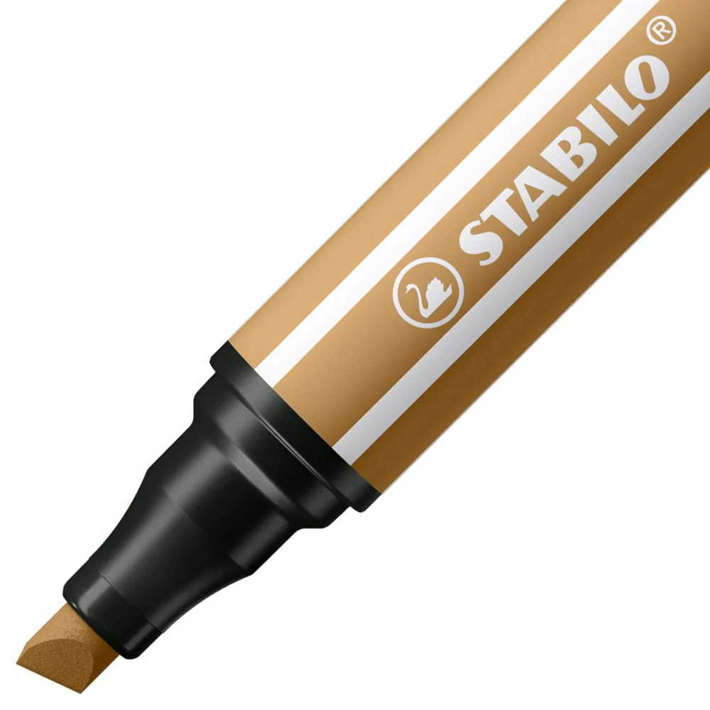 Pennarello Premium a tratto doppio (1 + 5 mm) - STABILO Pen 68 MAX - Ocra Scuro - Image 2
