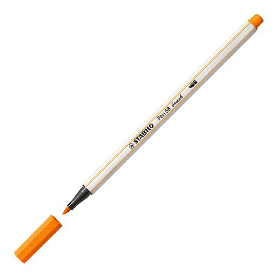 Pennarello Premium con punta a pennello - STABILO Pen 68 brush - Arancione - Image 2