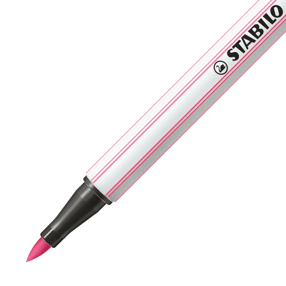 Pennarello Premium con punta a pennello - STABILO Pen 68 brush - Rosa chiaro - Image 2