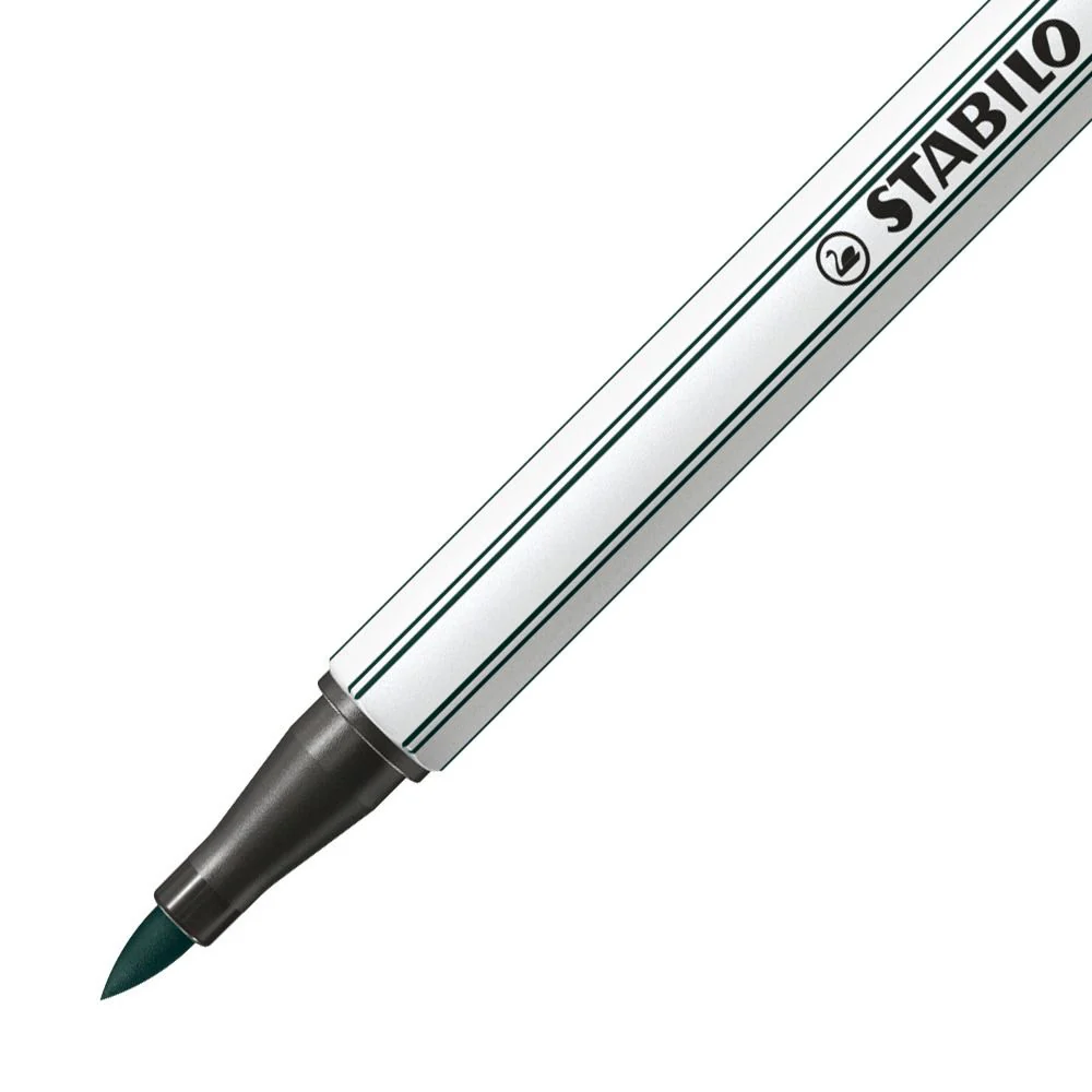 Pennarello Premium con punta a pennello - STABILO Pen 68 brush - Verde terra - Image 2