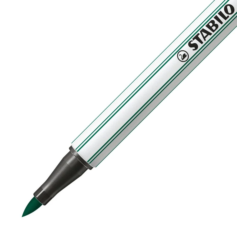 Pennarello Premium con punta a pennello - STABILO Pen 68 brush - Verde turchese - Image 2