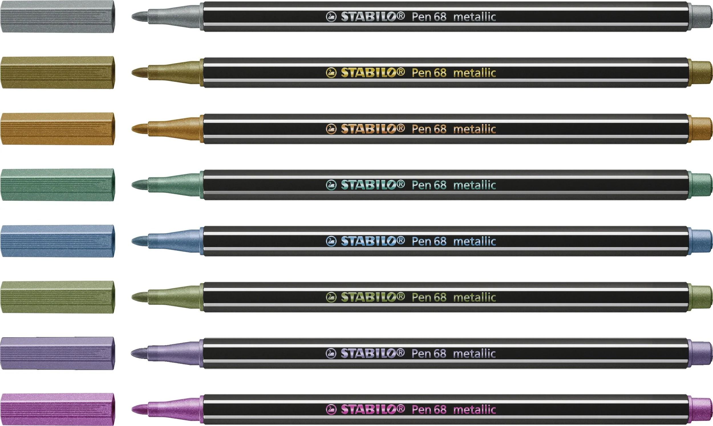 Pennarello Premium Metallizzato - STABILO Pen 68 metallic - Astuccio da 8 - con 8 colori assortiti - Image 3