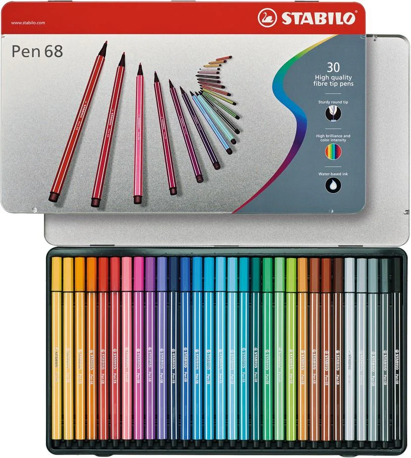Pennarello Premium - STABILO Pen 68 - Scatola in Metallo da 30 - Colori assortiti - Image 2