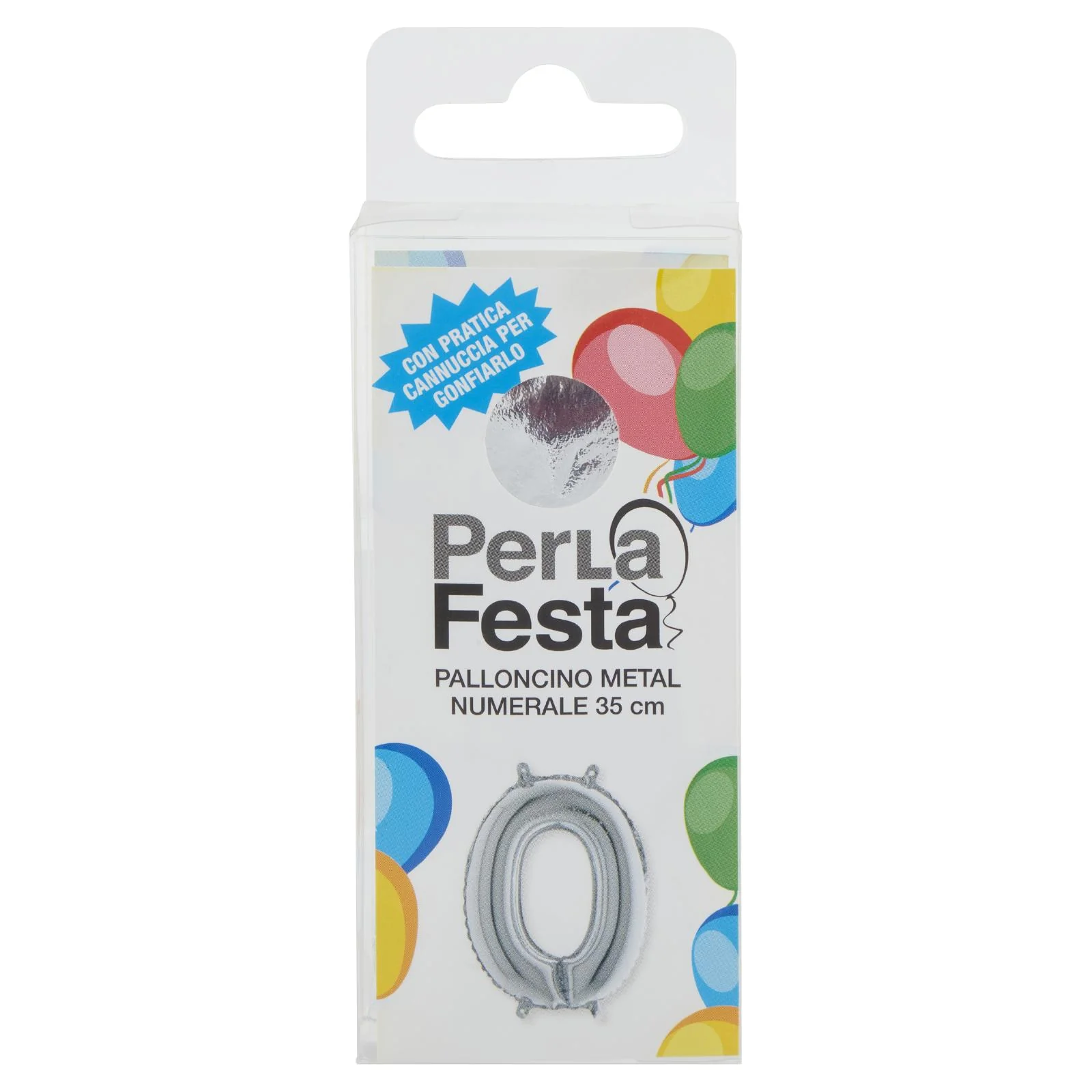 PerLa Festa Palloncino Metal Numerale 35 cm n. 0 - Image 2
