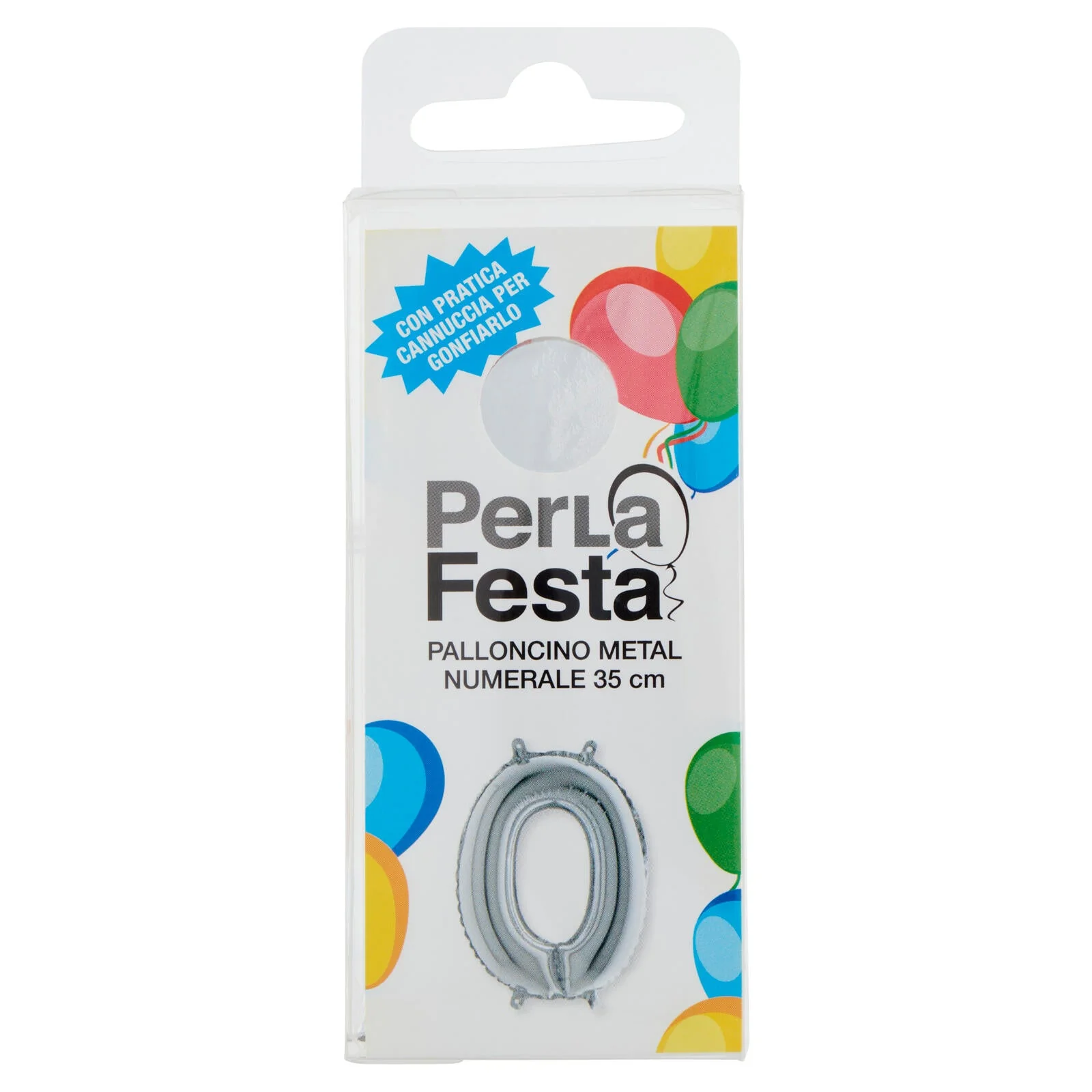 PerLa Festa Palloncino Metal Numerale 35 cm n. 0 - Image 3