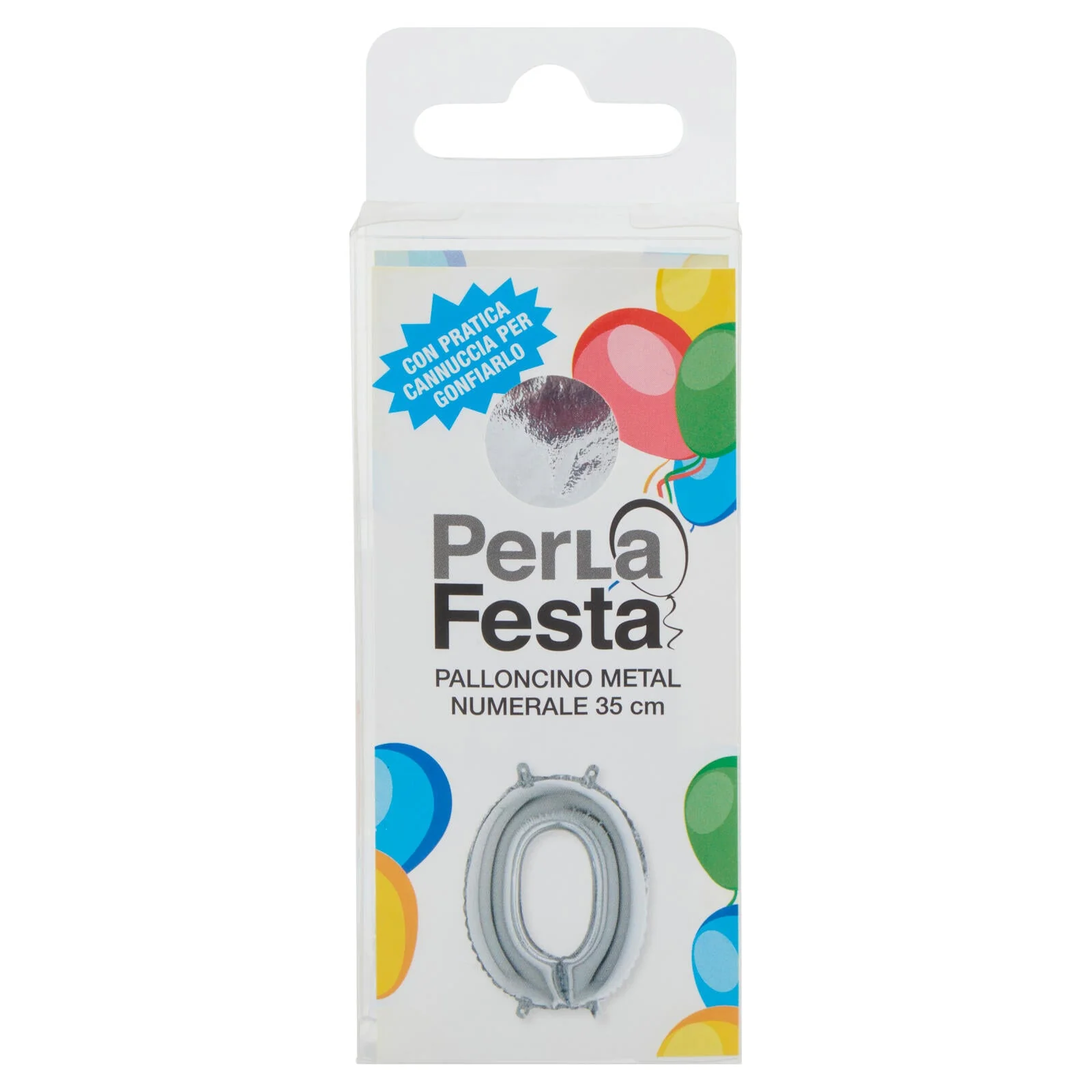 PerLa Festa Palloncino Metal Numerale 35 cm n. 0 - Image 4
