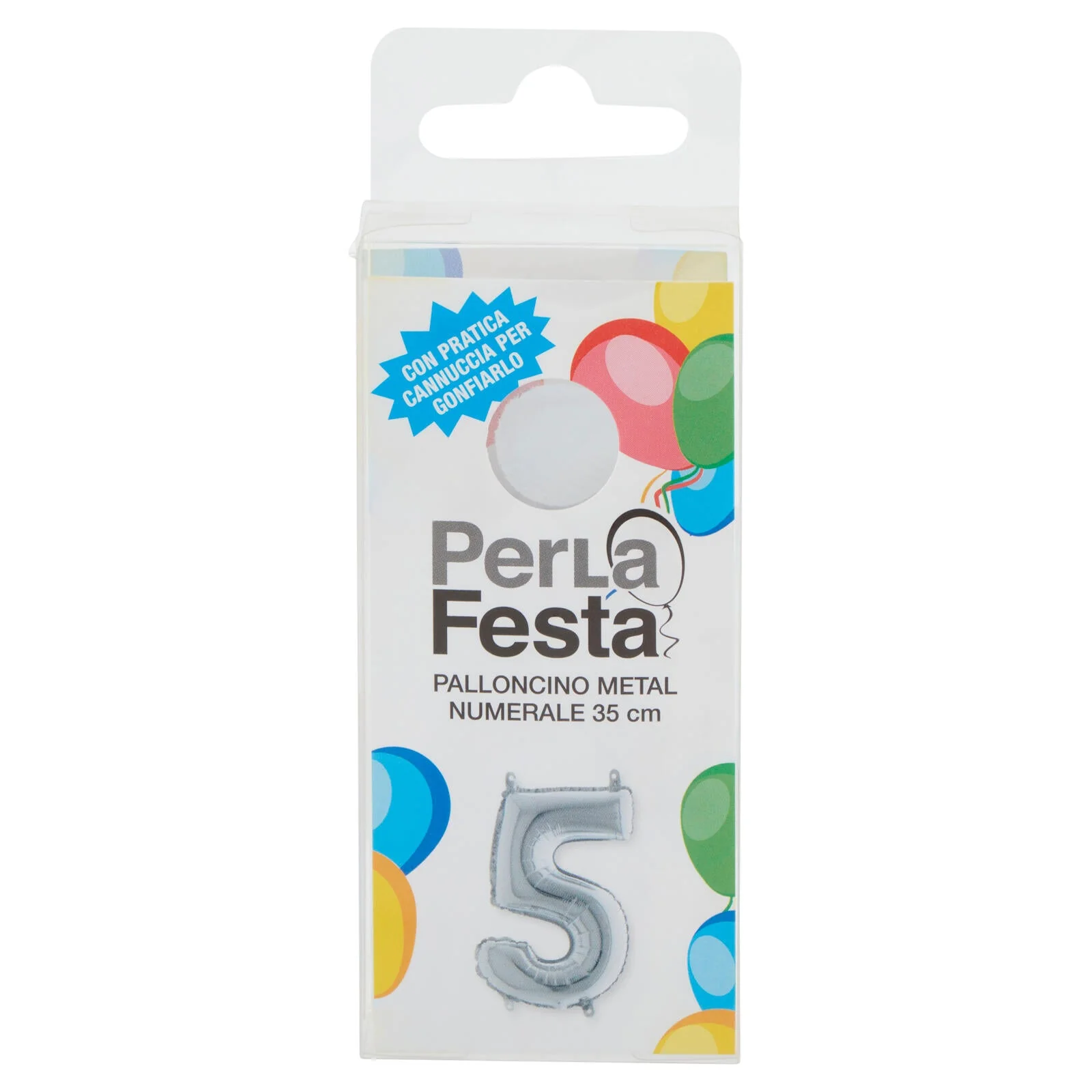 PerLa Festa Palloncino Metal Numerale 35 cm Palloncino mylar n.5 1 pz - Image 2