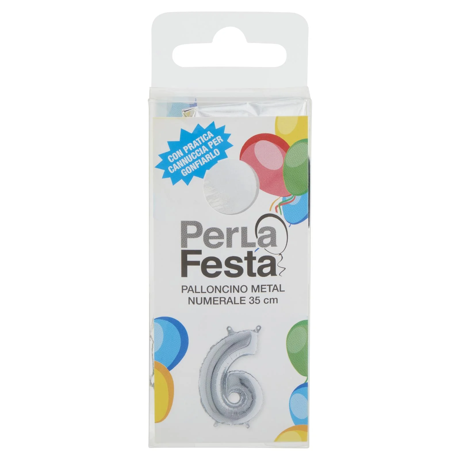 PerLa Festa Palloncino Metal Numerale 35 cm Palloncino mylar n.6 1 pz - Image 3
