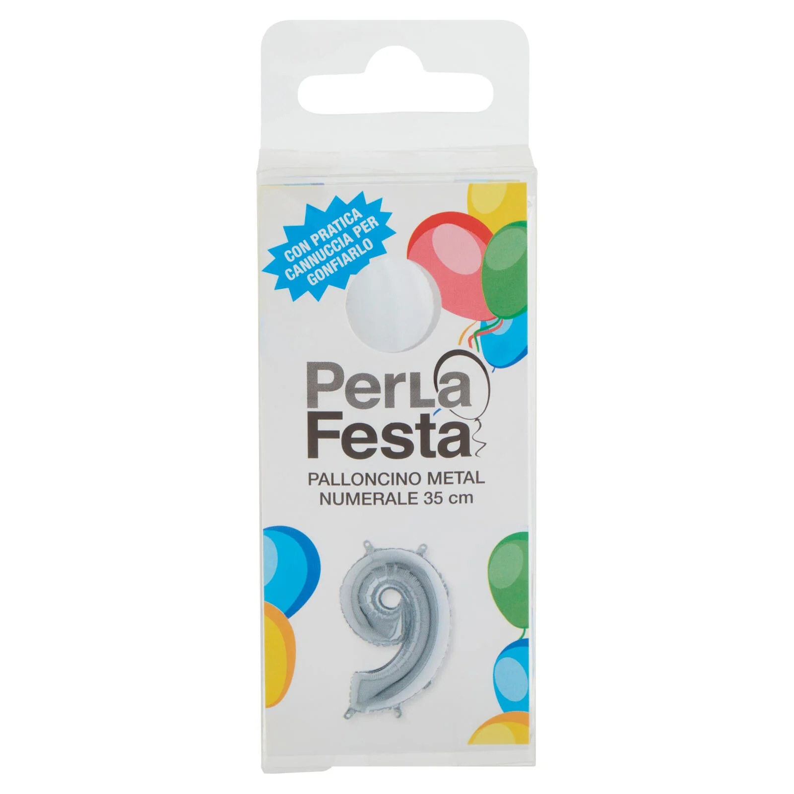 PerLa Festa Palloncino Metal Numerale 35 cm Palloncino mylar n.9 1 pz - Image 2