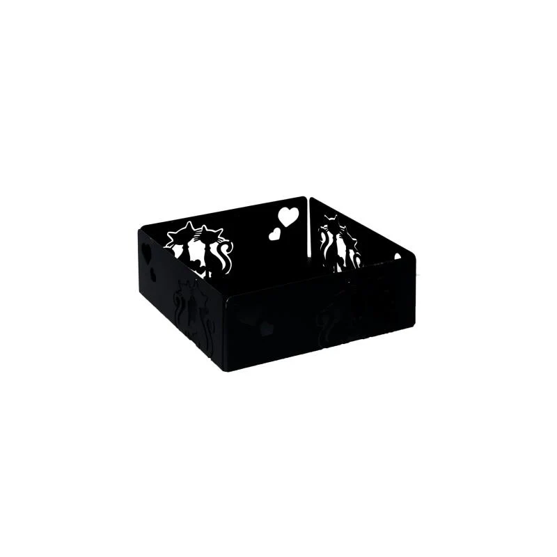 PORTATOVAGLIOLI METALLO GATTI NERO 16,5X16,5XH6