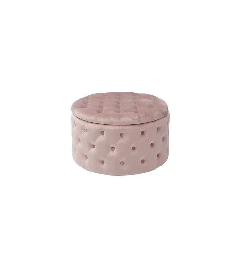 POUF IN VELLUTO ROSA 70X42 CM