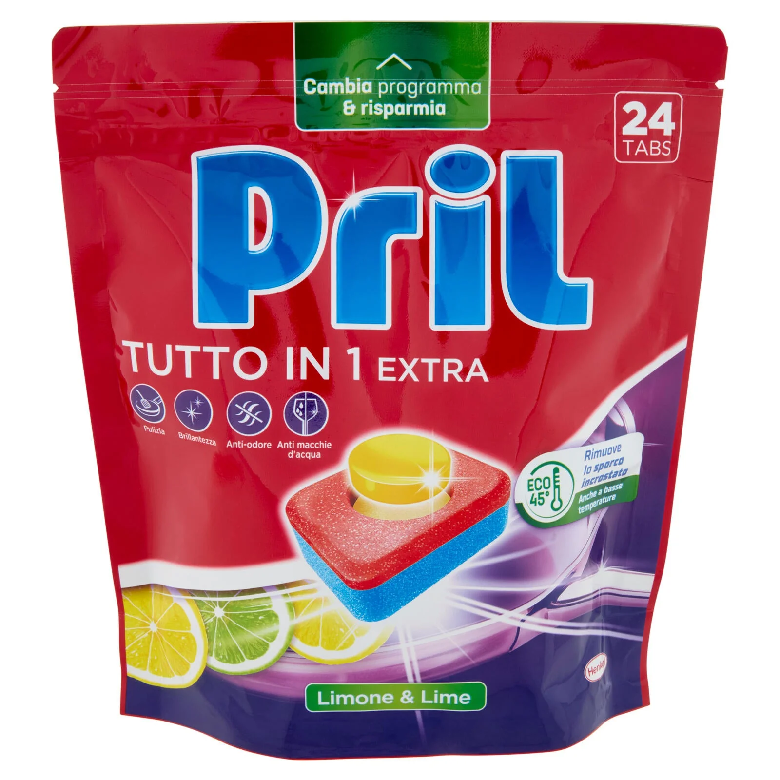 PRIL Tutto in 1 Extra Tabs Limone & Lime 24pz (398,4g) - Image 2