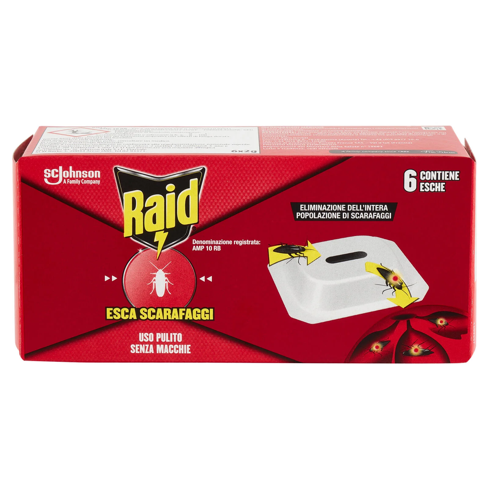 Raid Esca Scarafaggi Insetticida, Inodore, Pronta all'Uso in Spazi Interni ed Esterni, 6 pezzi - Image 2
