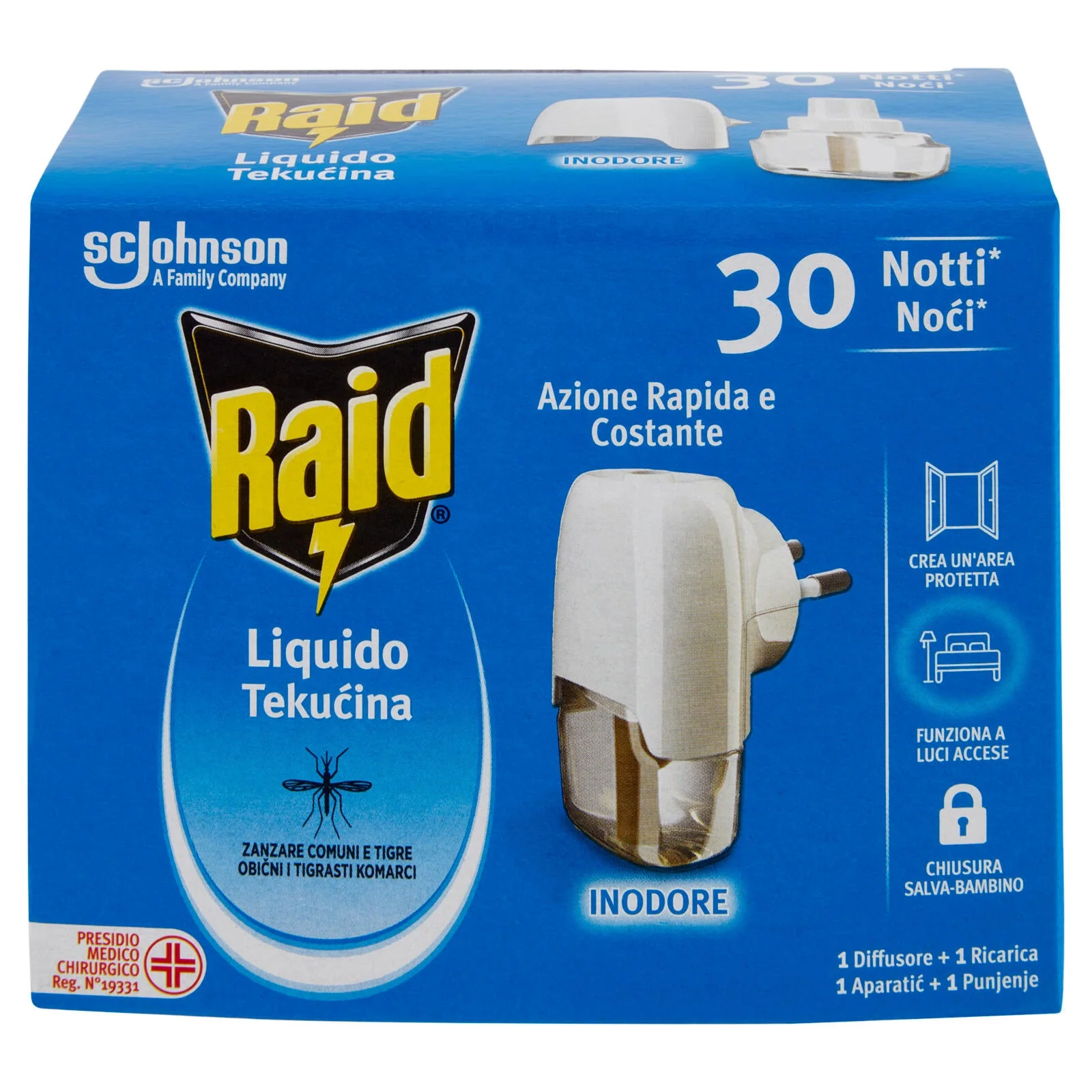 Raid Liquido Elettrico Antizanzare Contro Zanzare, 1 Base e 1 Ricarica 21 ml, 30 Notti - Image 2