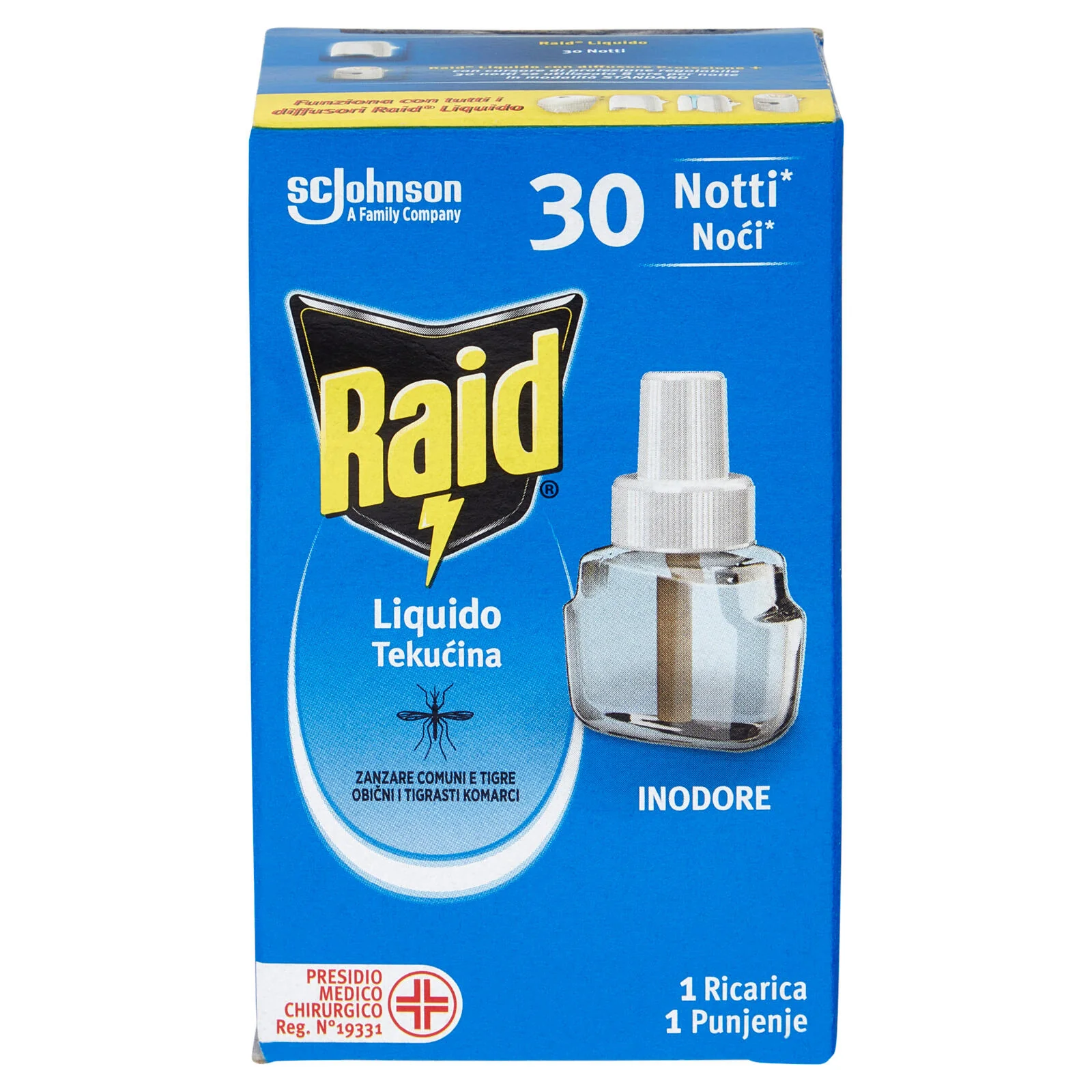 Raid Liquido Elettrico 30 Notti Ricarica; Inodore, 21ml - Image 2