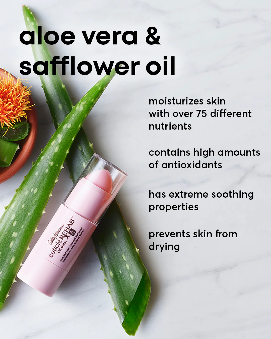 Sally Hansen, Cuticle Rehab Oil Balm, Olio Solido Multiuso Idratante Per Cuticole Secche, Formato Stick con Aloe e Vitamina E - 5.8ml - Image 5