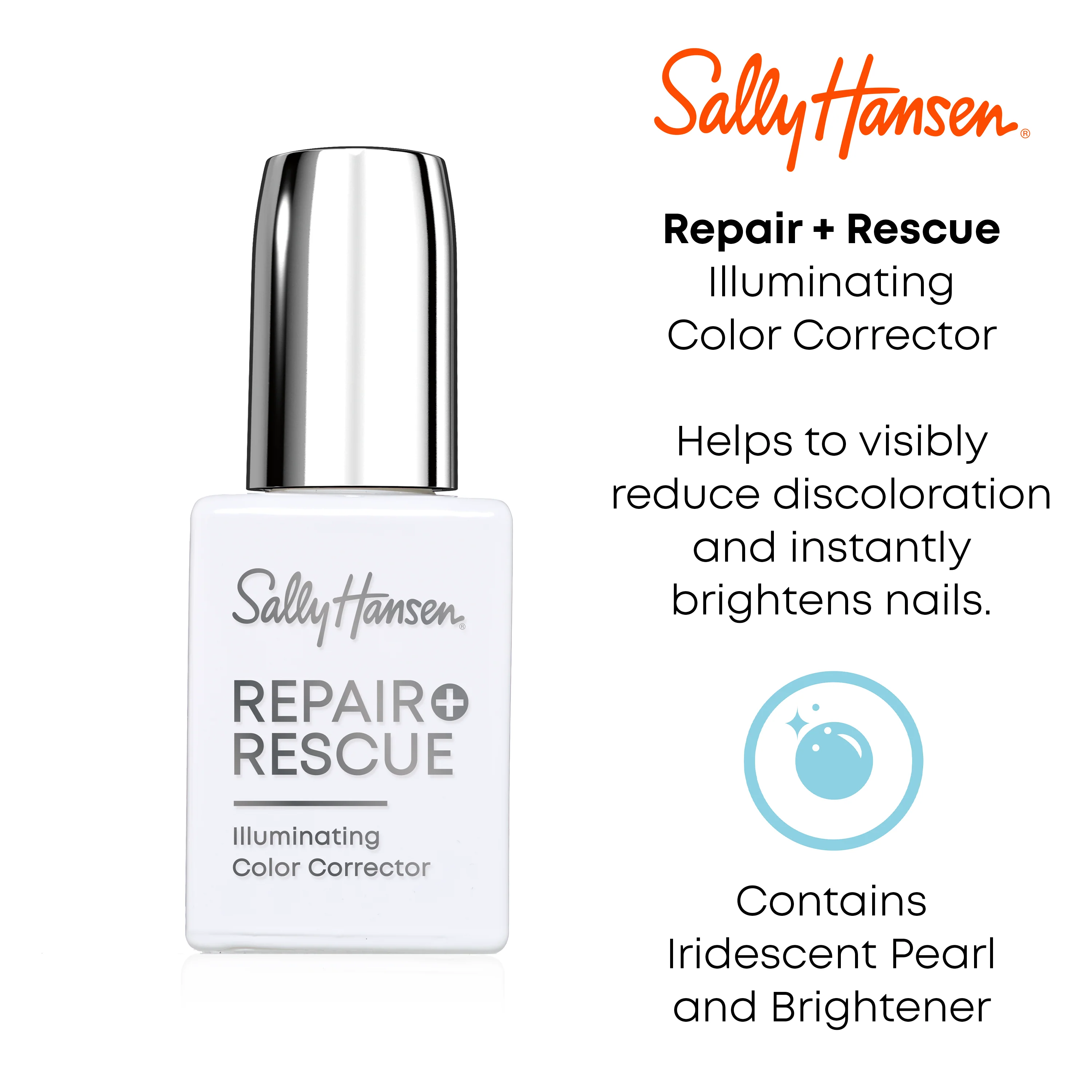 Sally Hansen, Repair + Rescue Illuminating Colour Corrector, Illuminante per Unghie con Perle Iridescenti e Illuminanti - 13ml - Image 2